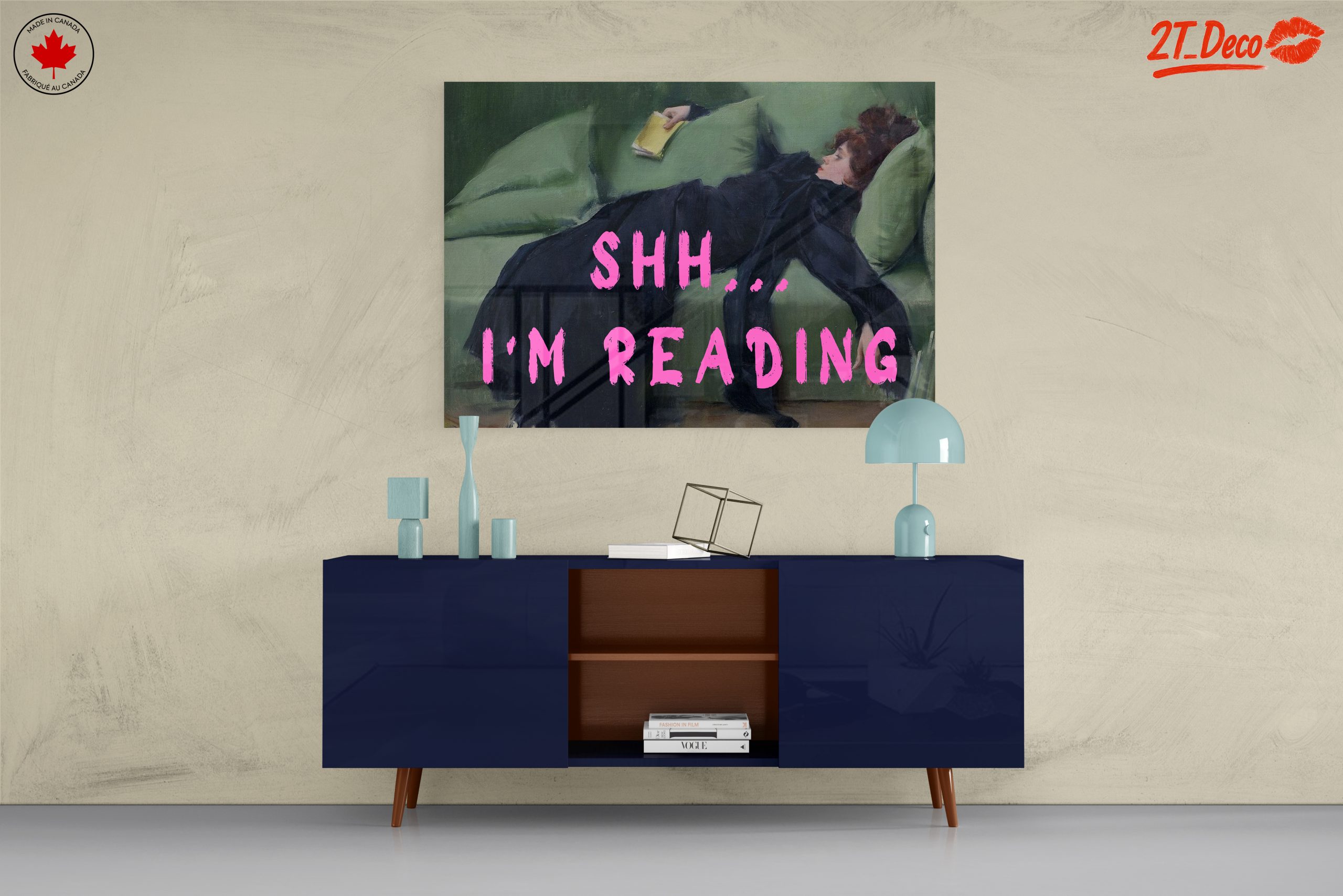 Reading Woman Portrait with Quote - Image 8