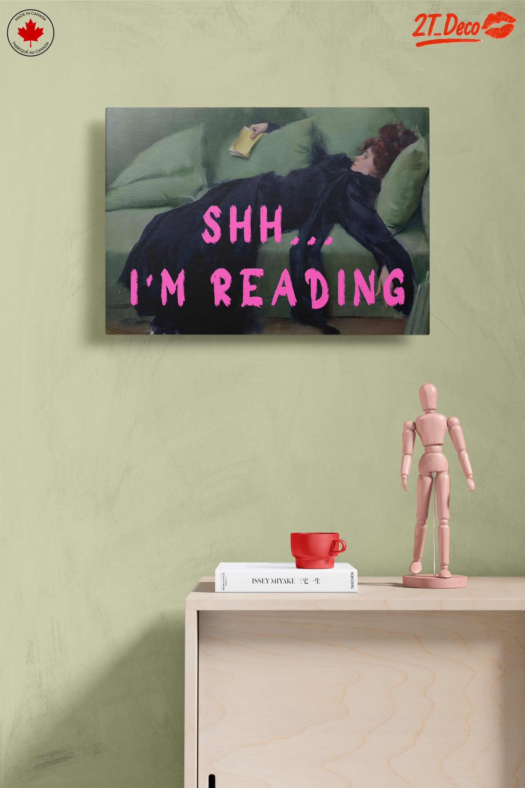 Reading Woman Portrait with Quote - Image 14