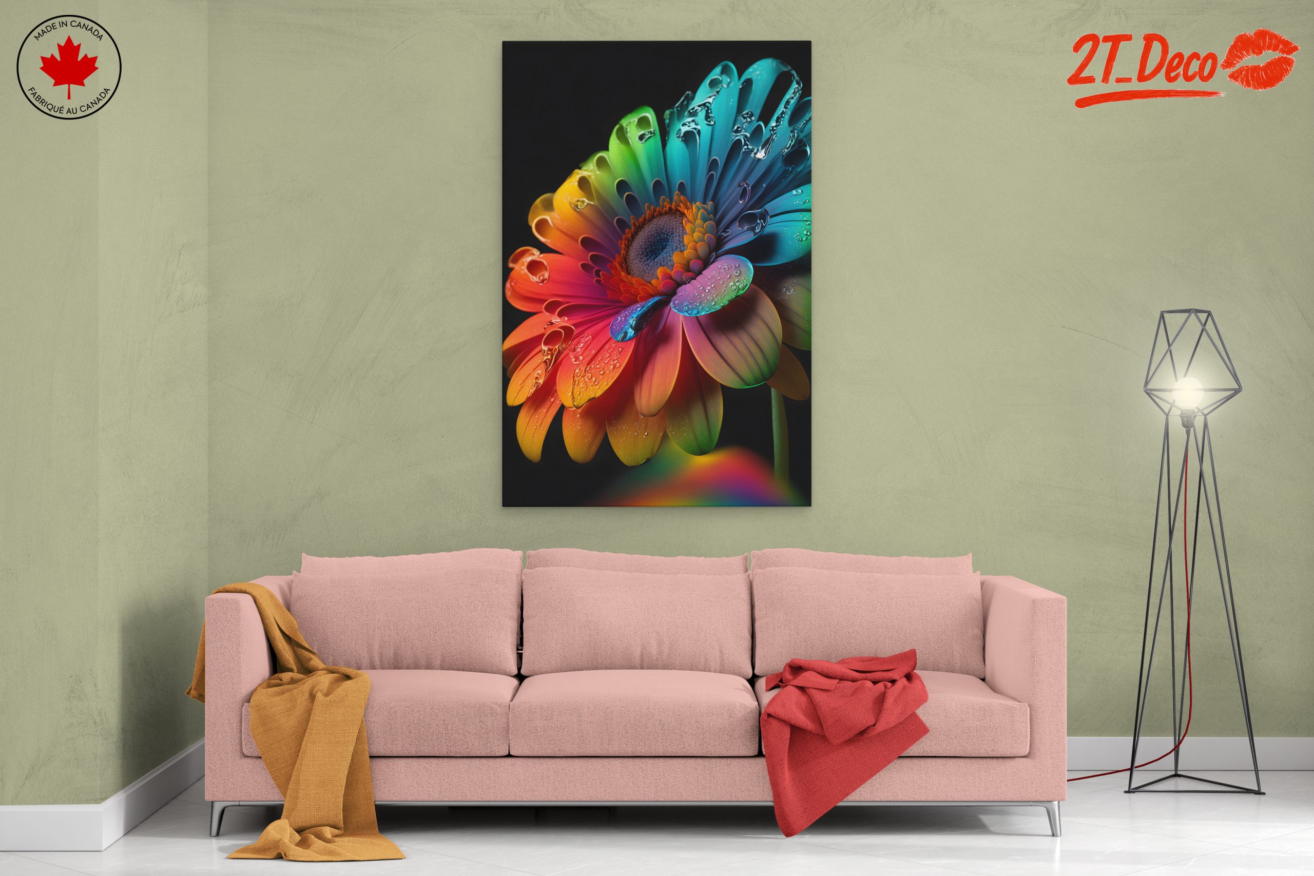 Vibrant Colorful Abstract Floral Artwork - Image 2