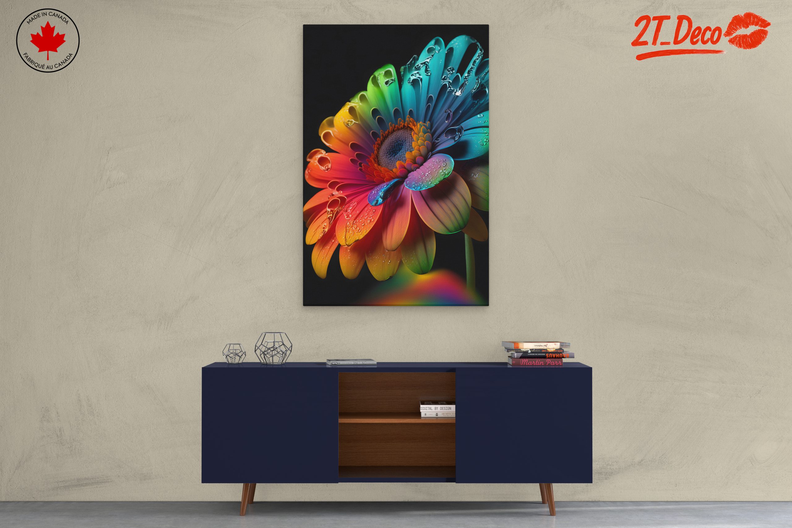 Vibrant Colorful Abstract Floral Artwork - Image 3