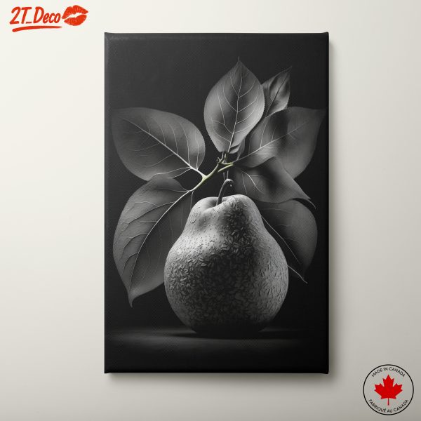 Stylized Pear and Leaf Abstract Art