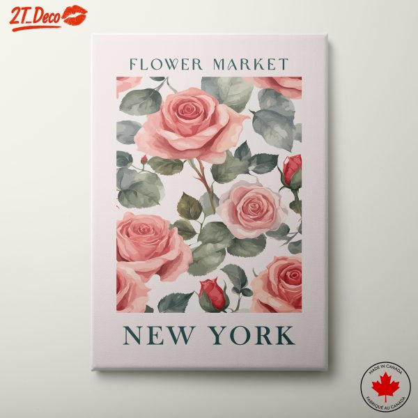 Botanical Flower Market Design Featuring Roses
