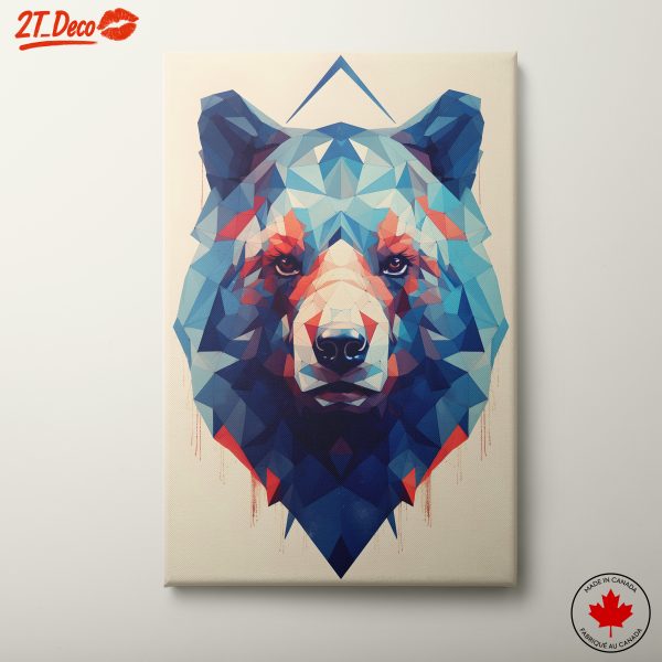 Stylized Bear Artwork with Geometric Design