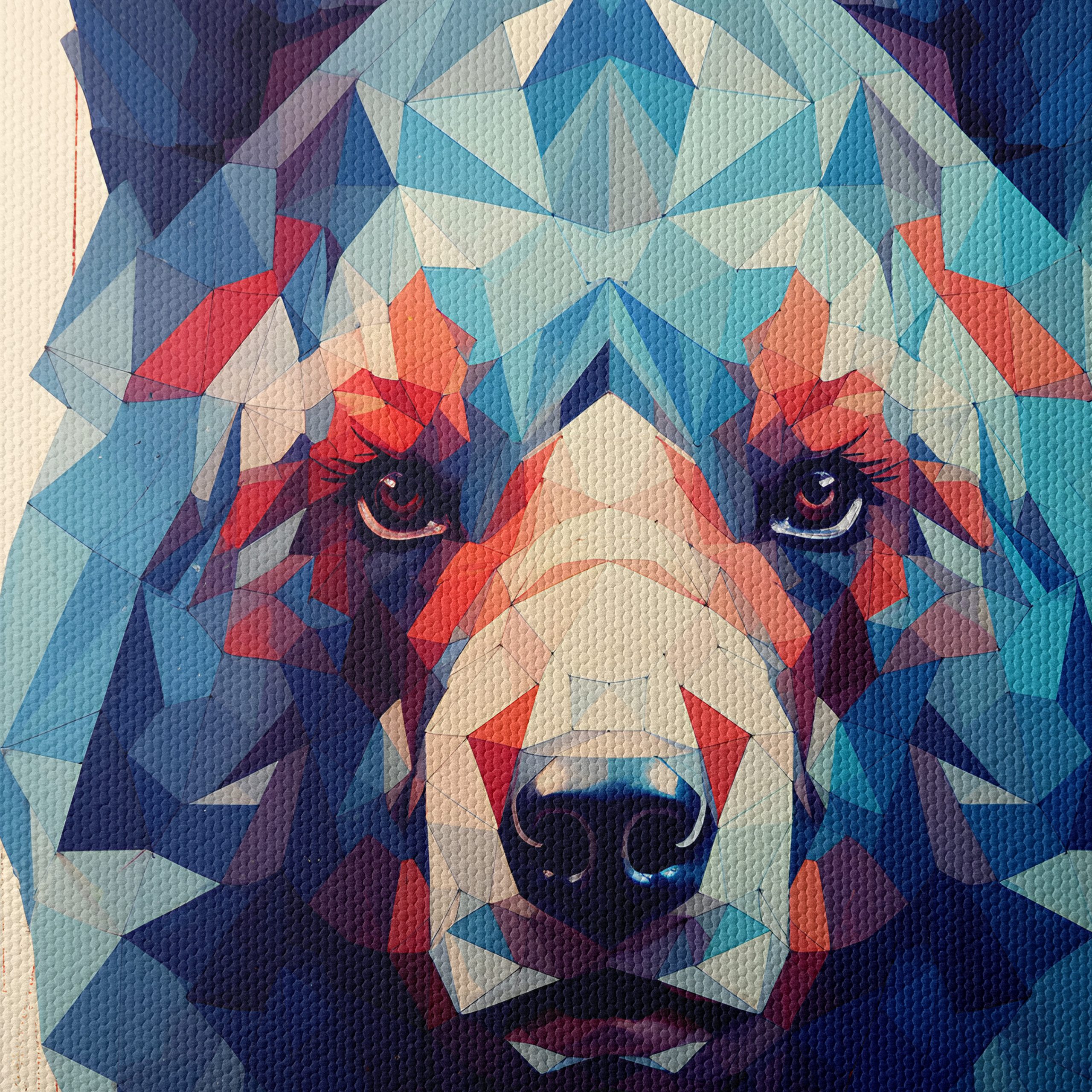 Stylized Bear Artwork with Geometric Design - Image 4