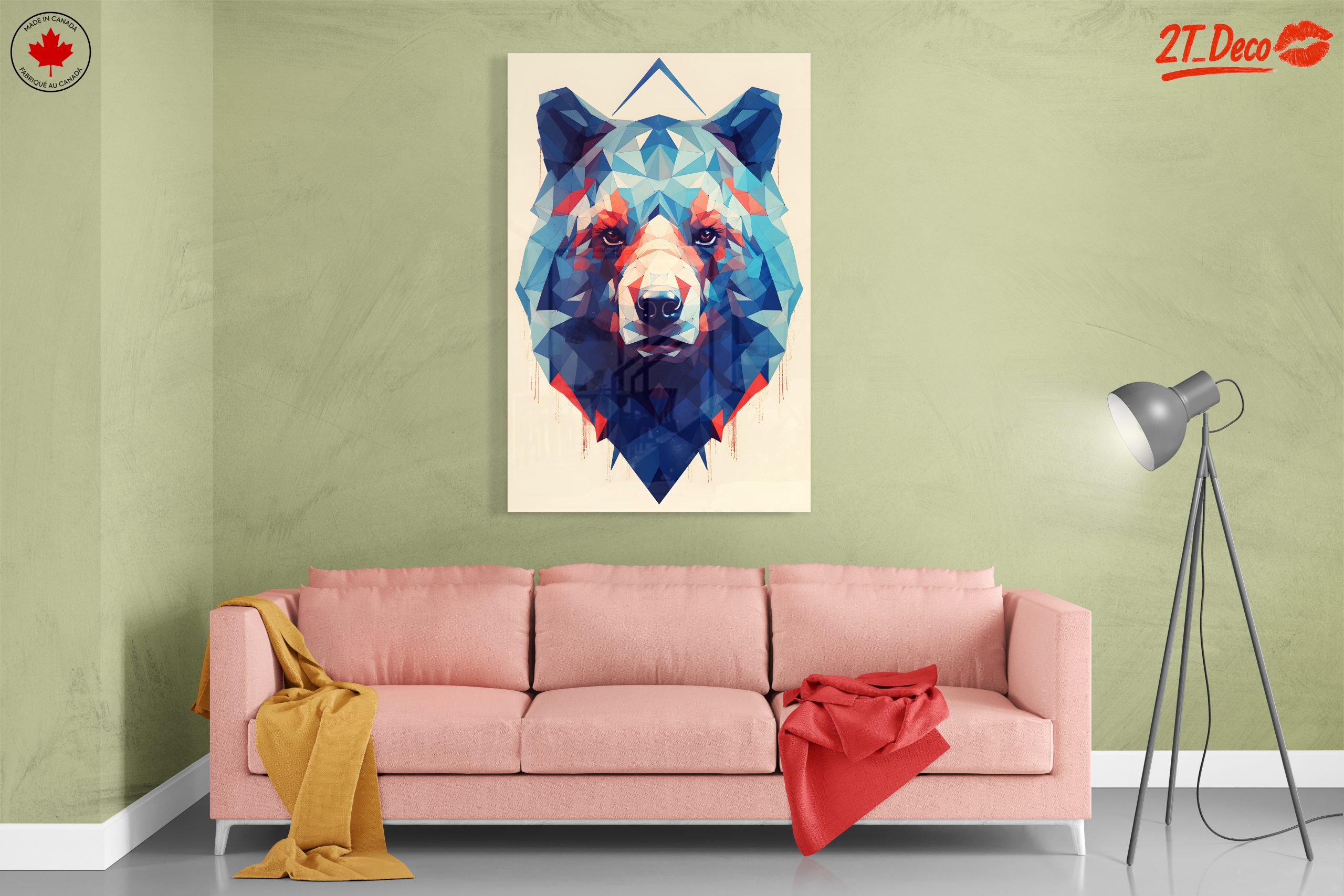 Stylized Bear Artwork with Geometric Design - Image 7