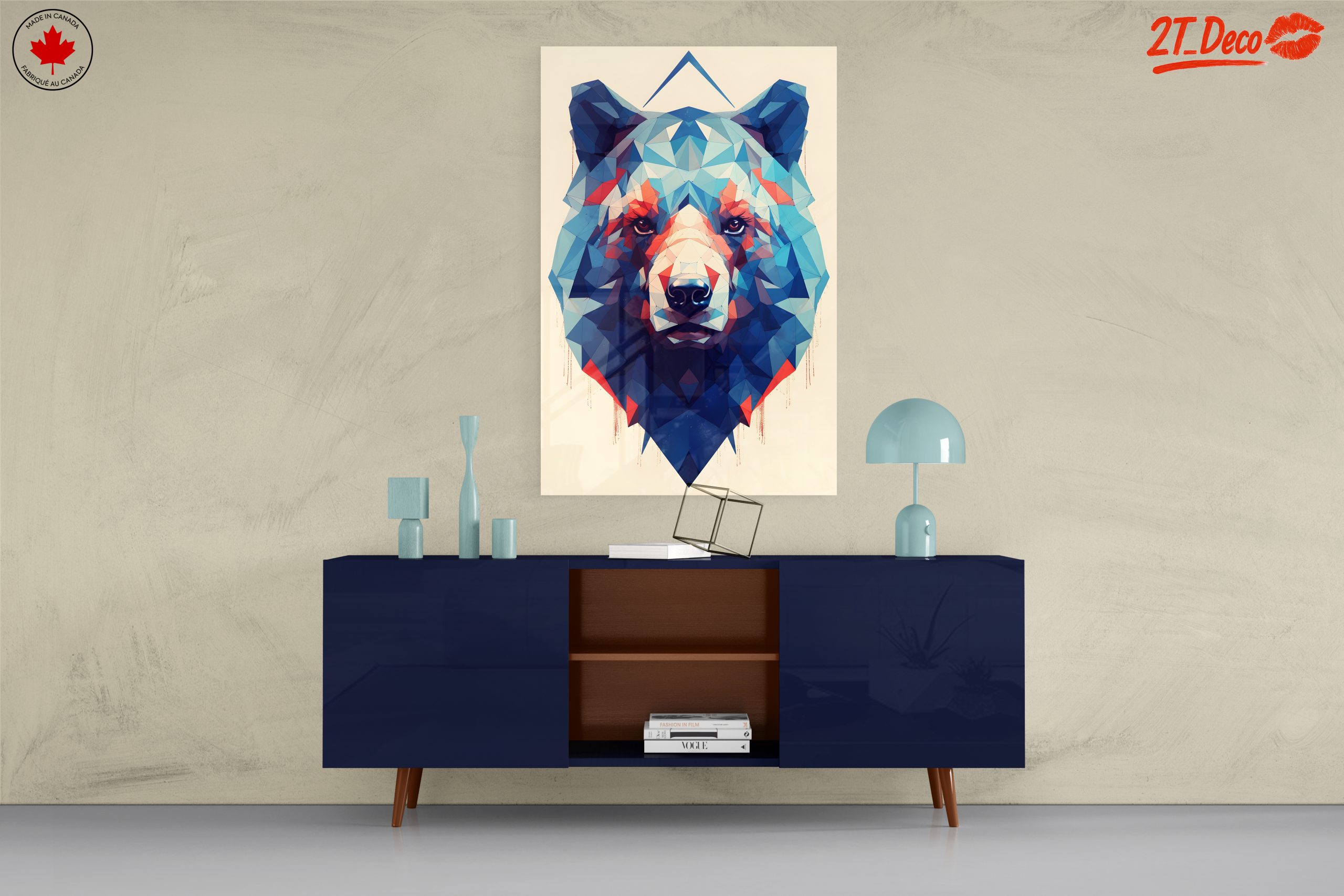 Stylized Bear Artwork with Geometric Design - Image 8
