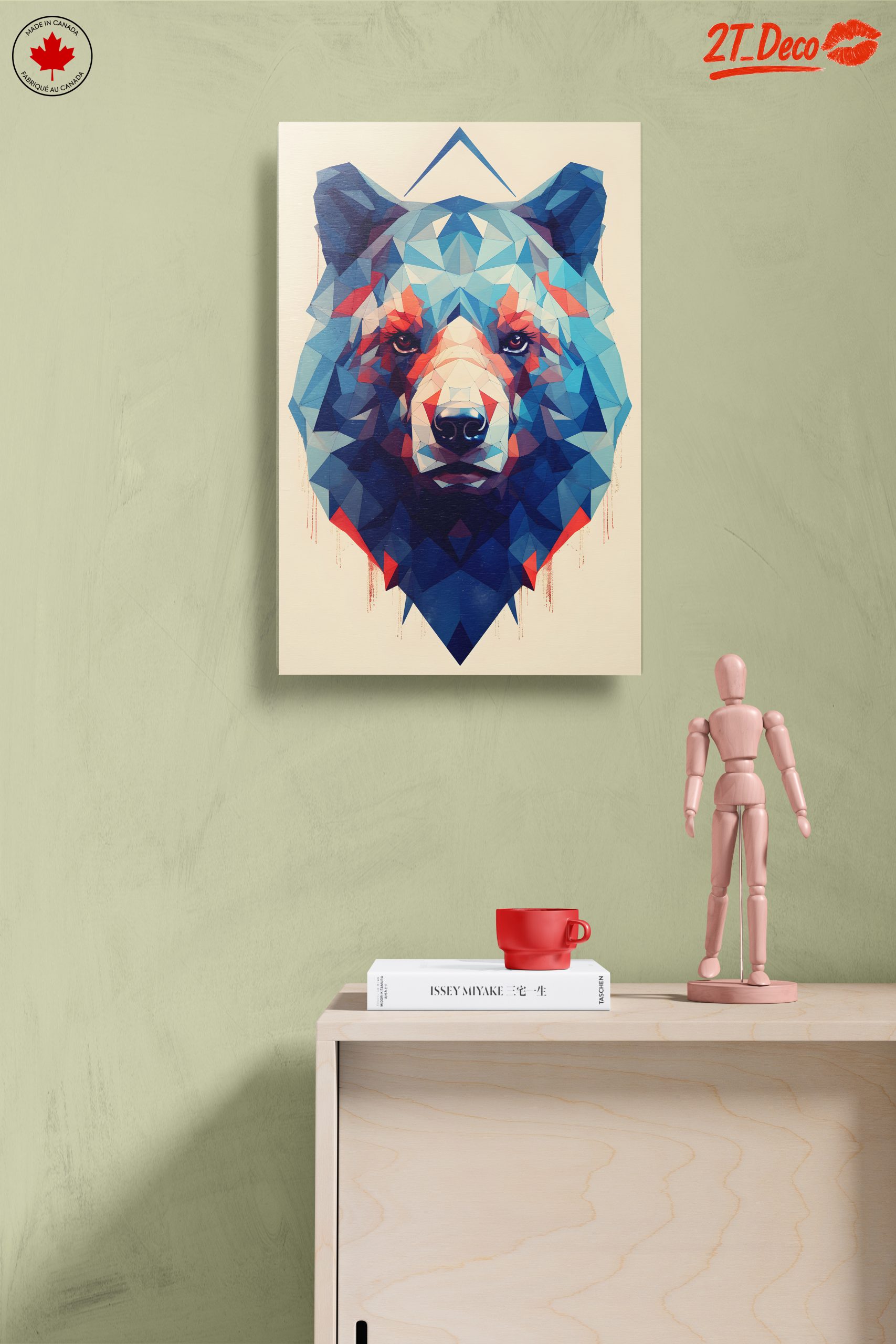 Stylized Bear Artwork with Geometric Design - Image 14