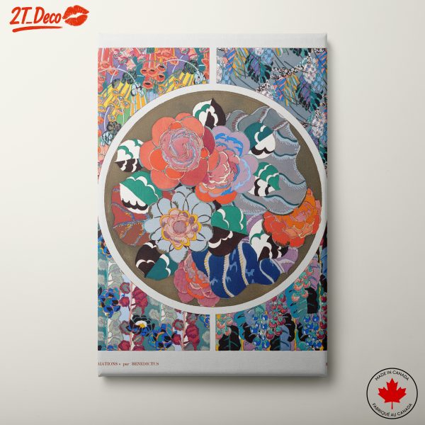 Vibrant Floral Arrangement in Colorful Patterns