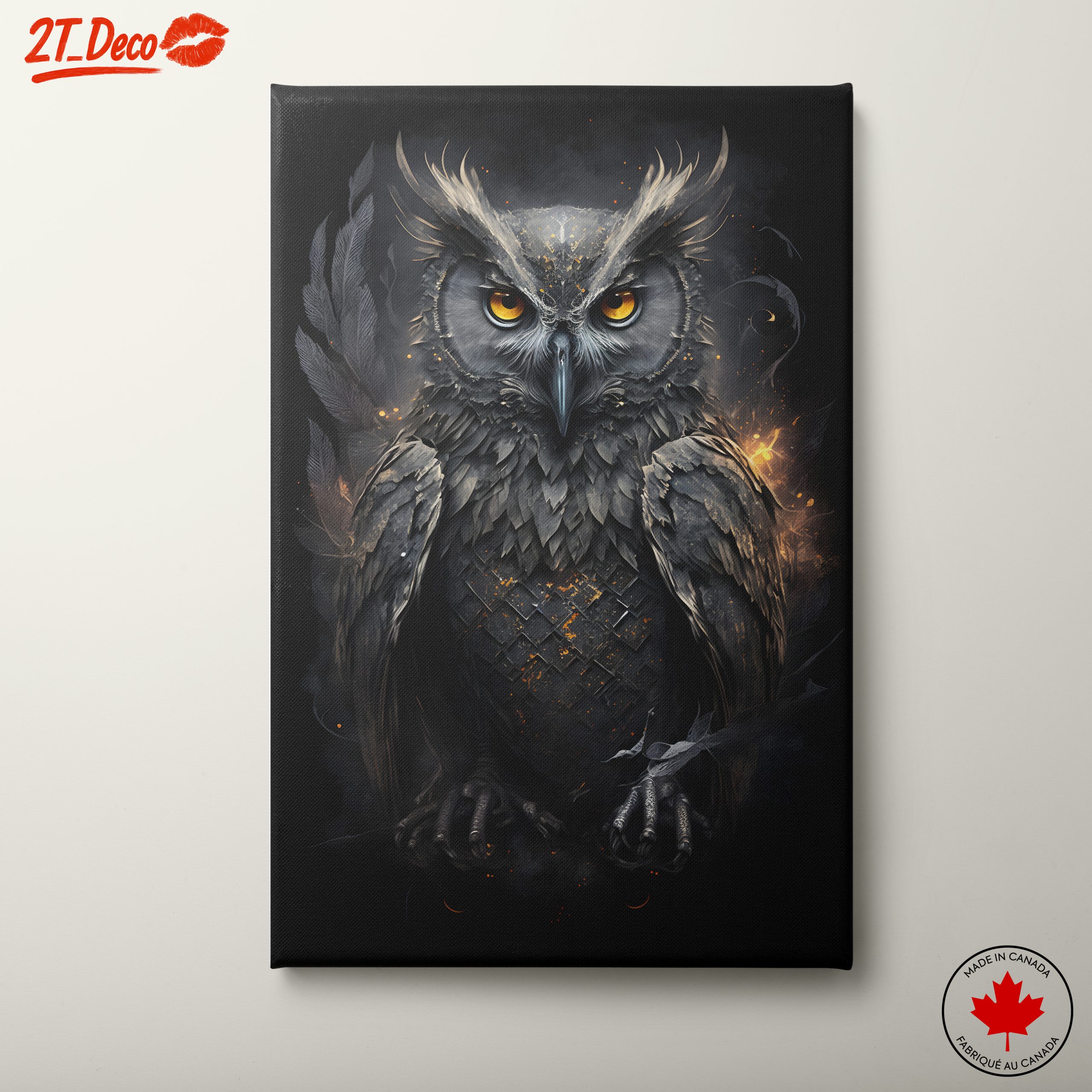 Majestic Owl Artwork with Striking Features
