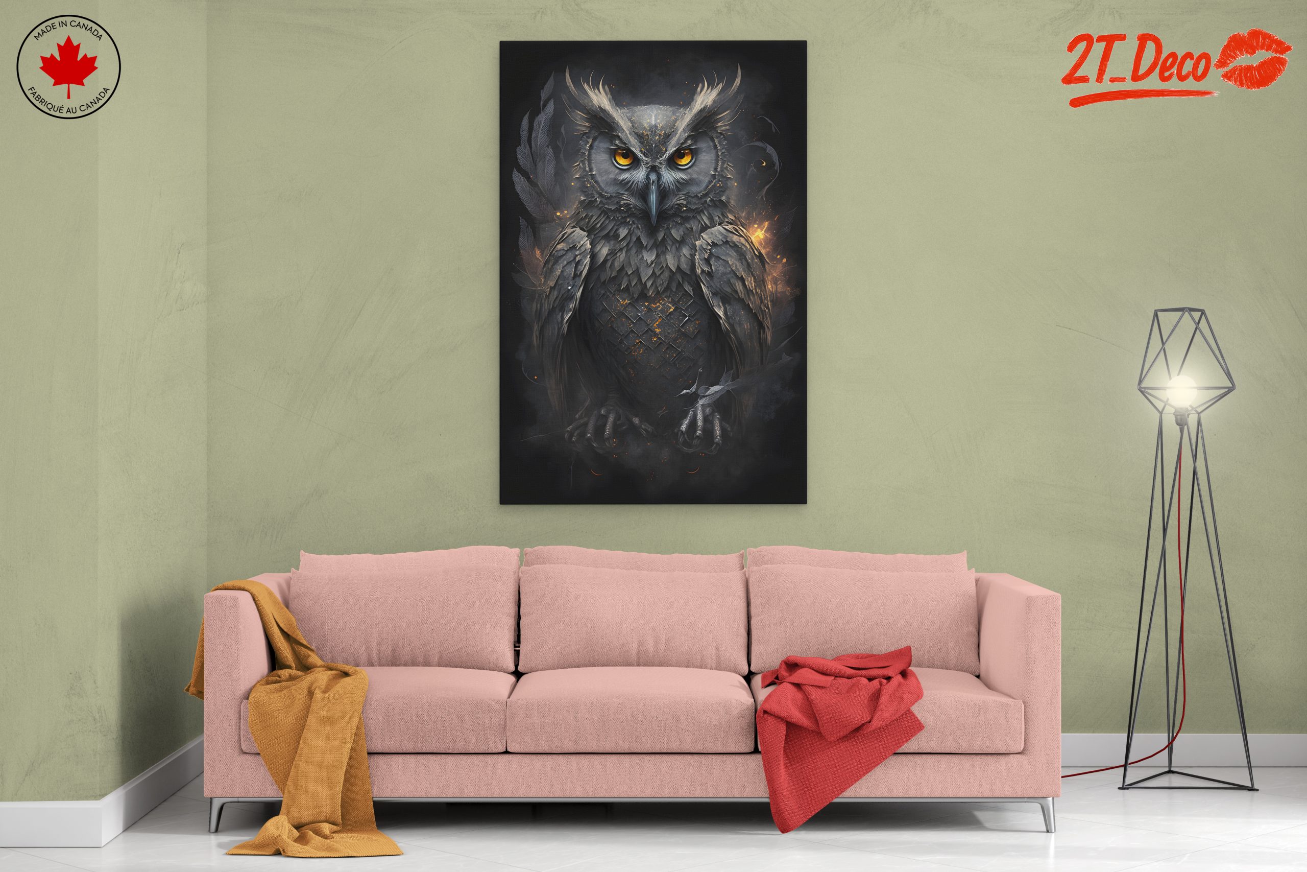 Majestic Owl Artwork with Striking Features - Image 2