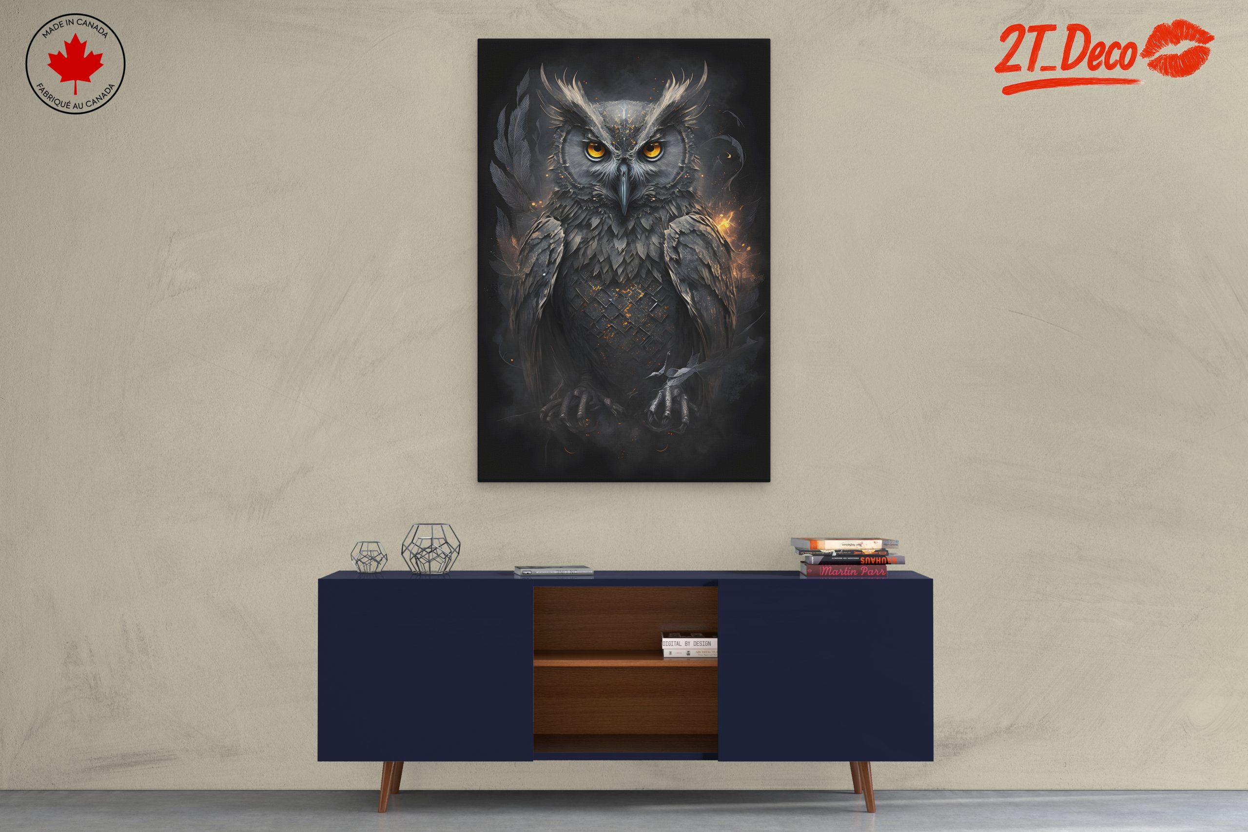 Majestic Owl Artwork with Striking Features - Image 3