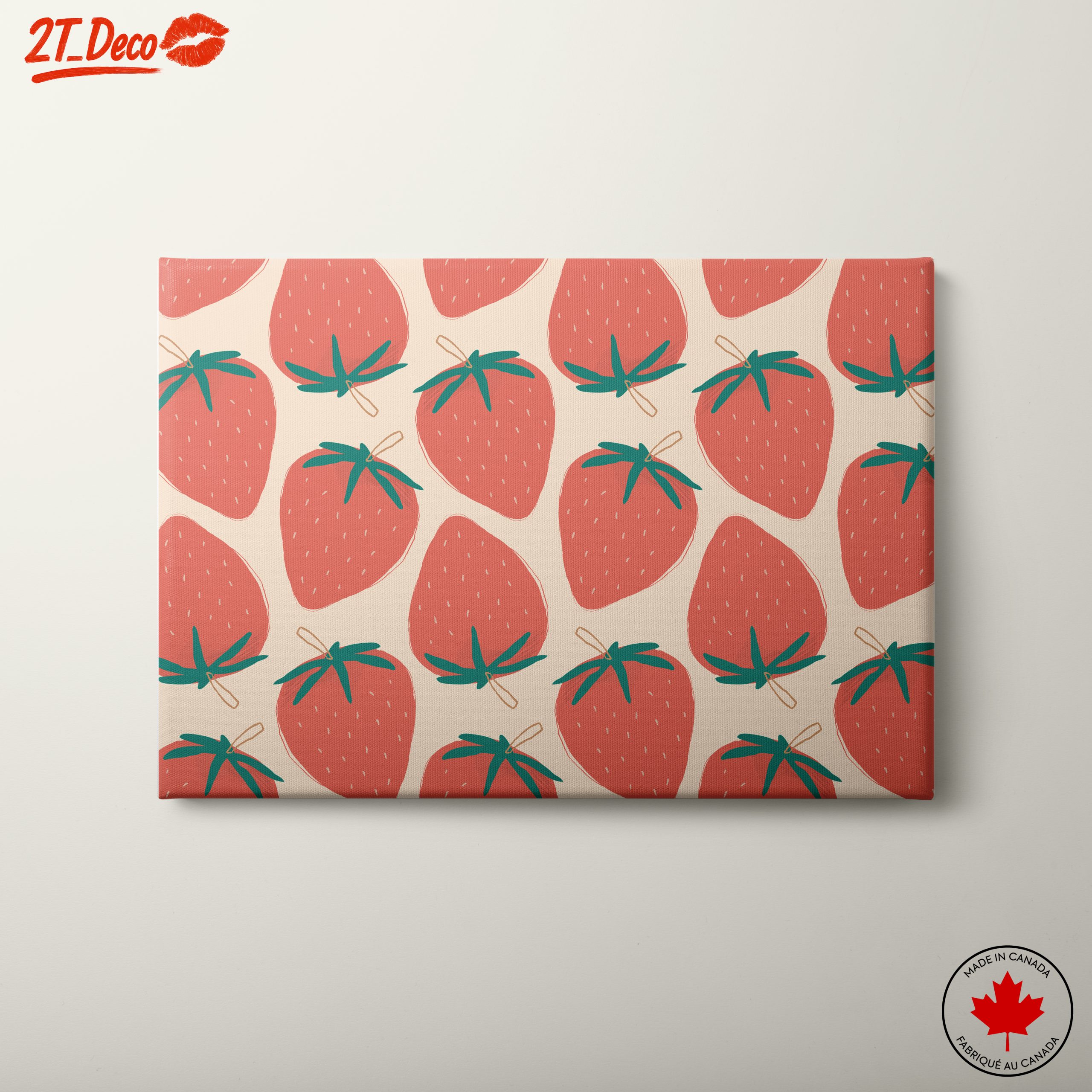 Playful Strawberry Abstract Art