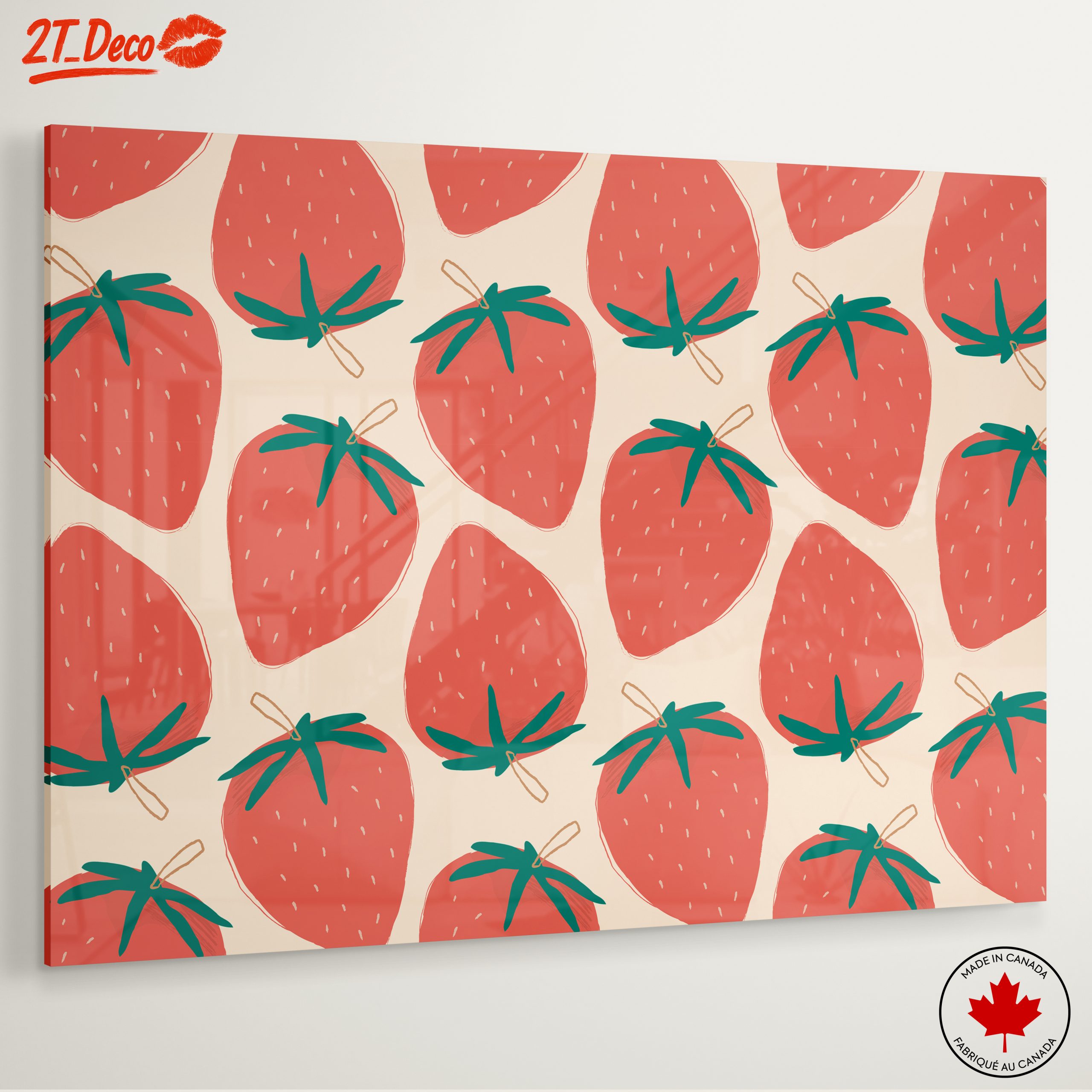 Playful Strawberry Abstract Art - Image 6