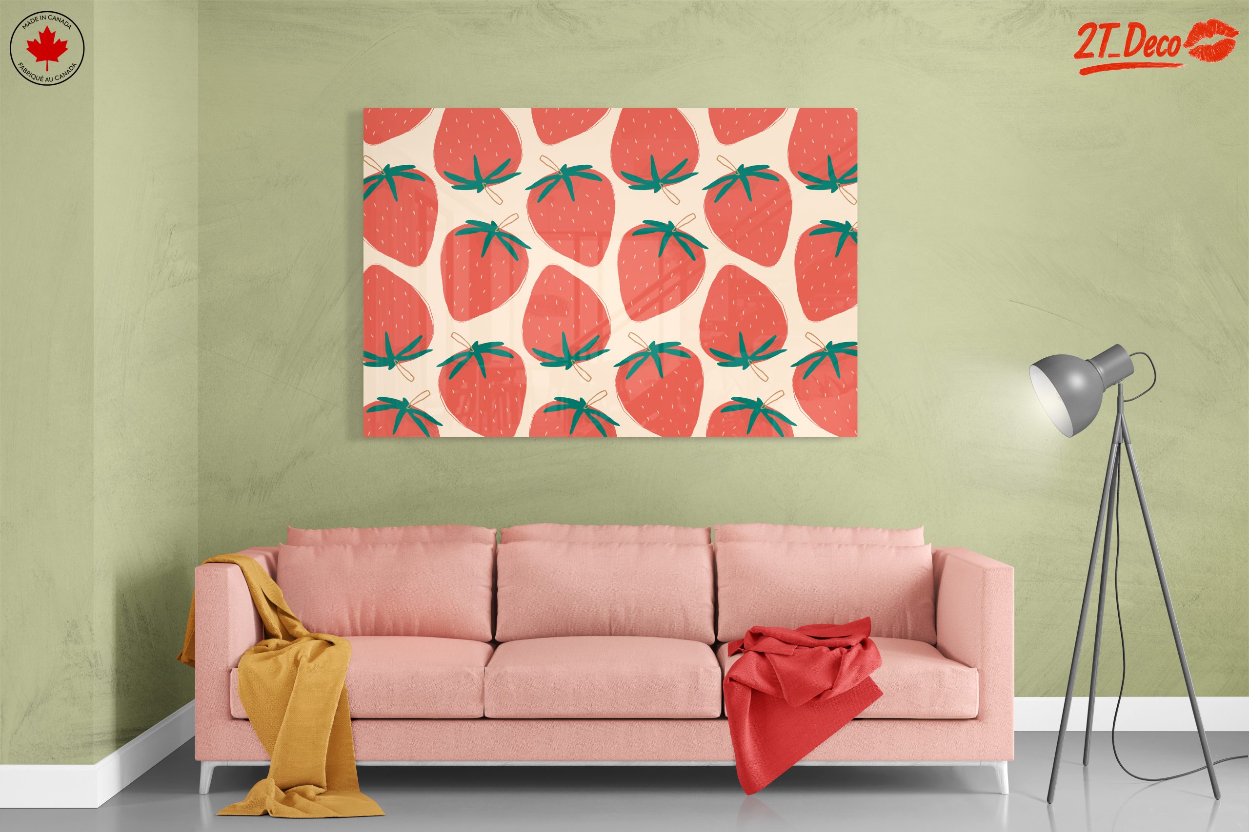 Playful Strawberry Abstract Art - Image 7