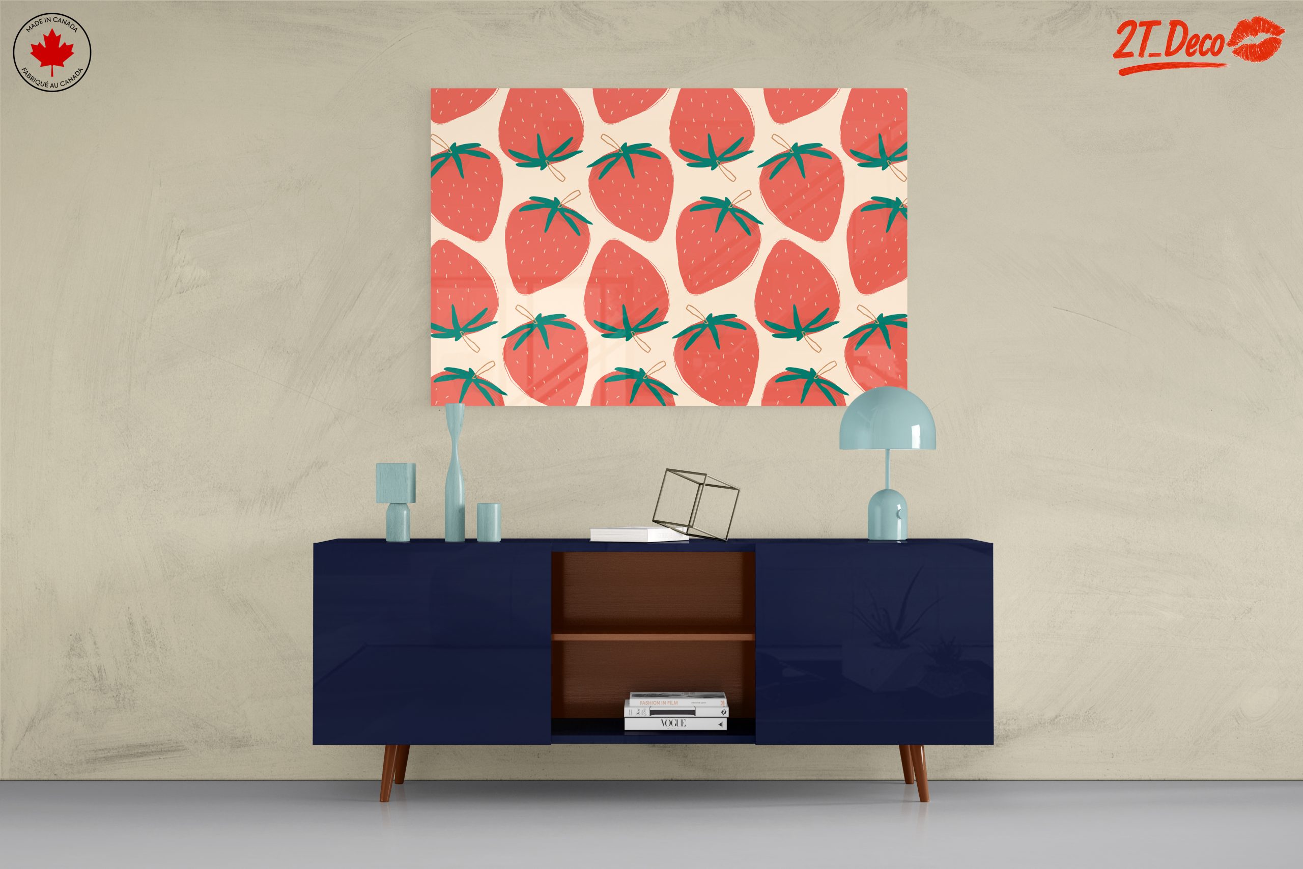 Playful Strawberry Abstract Art - Image 8