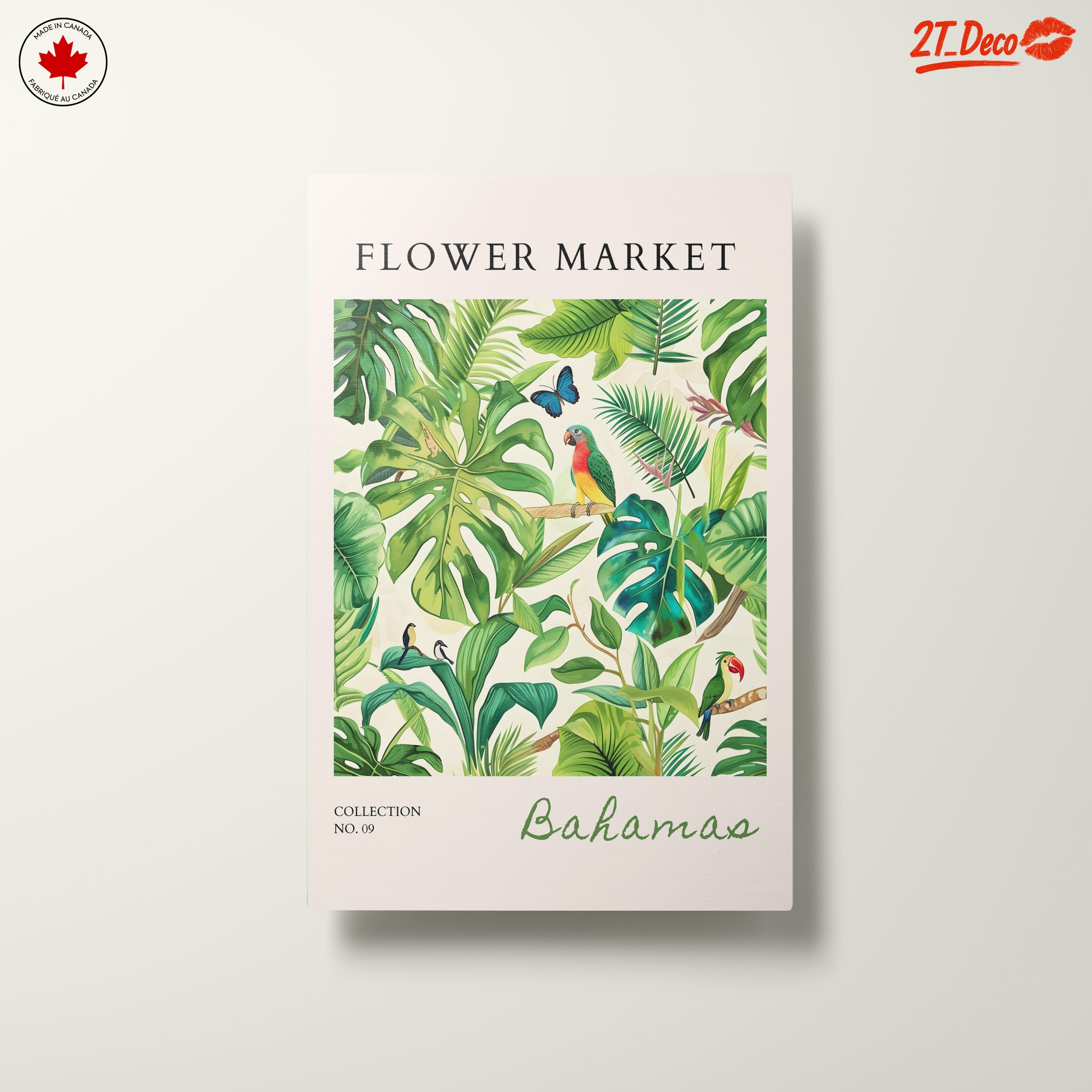 Tropical Botanical Artwork Featuring Colorful Birds - Image 10