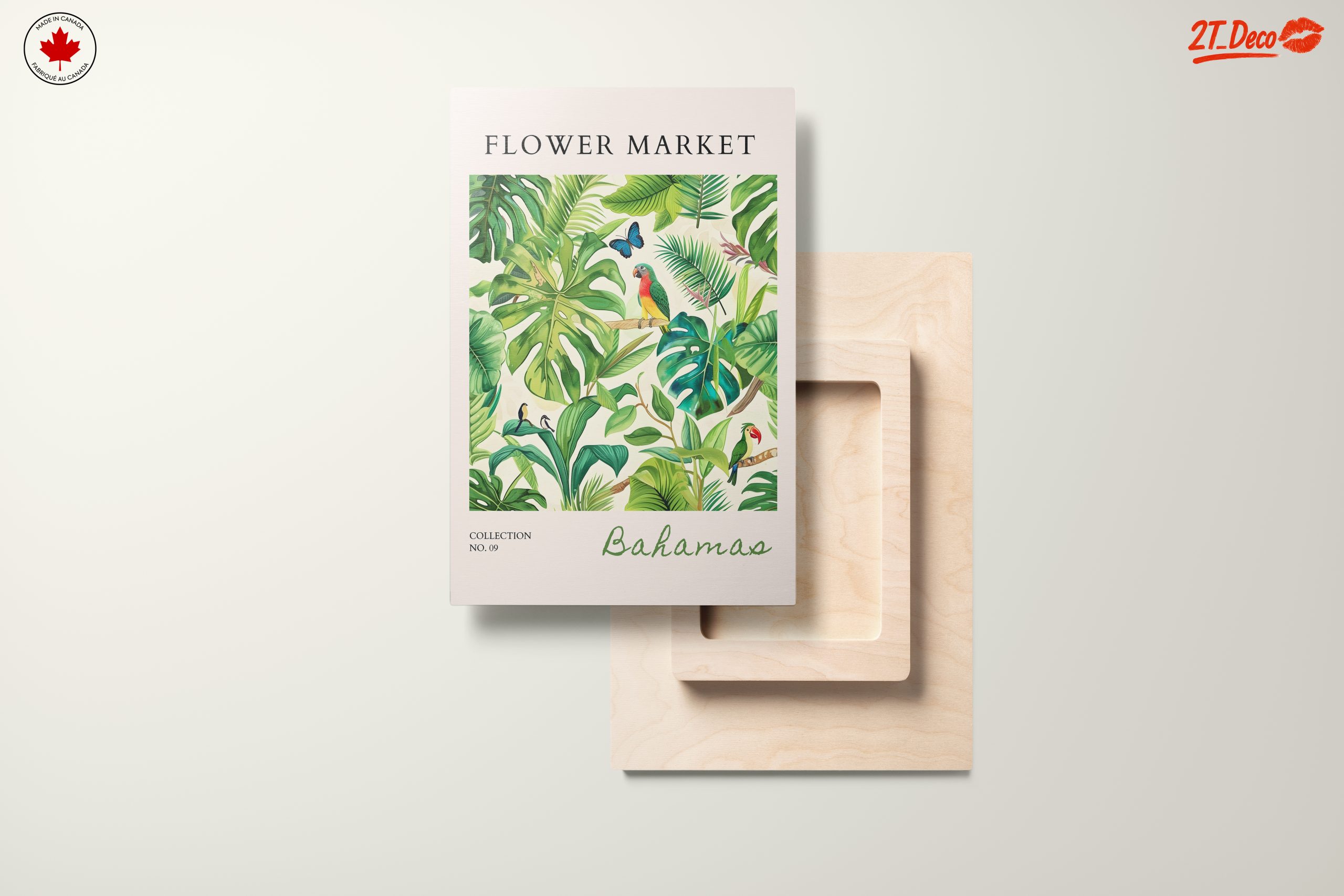 Tropical Botanical Artwork Featuring Colorful Birds - Image 11