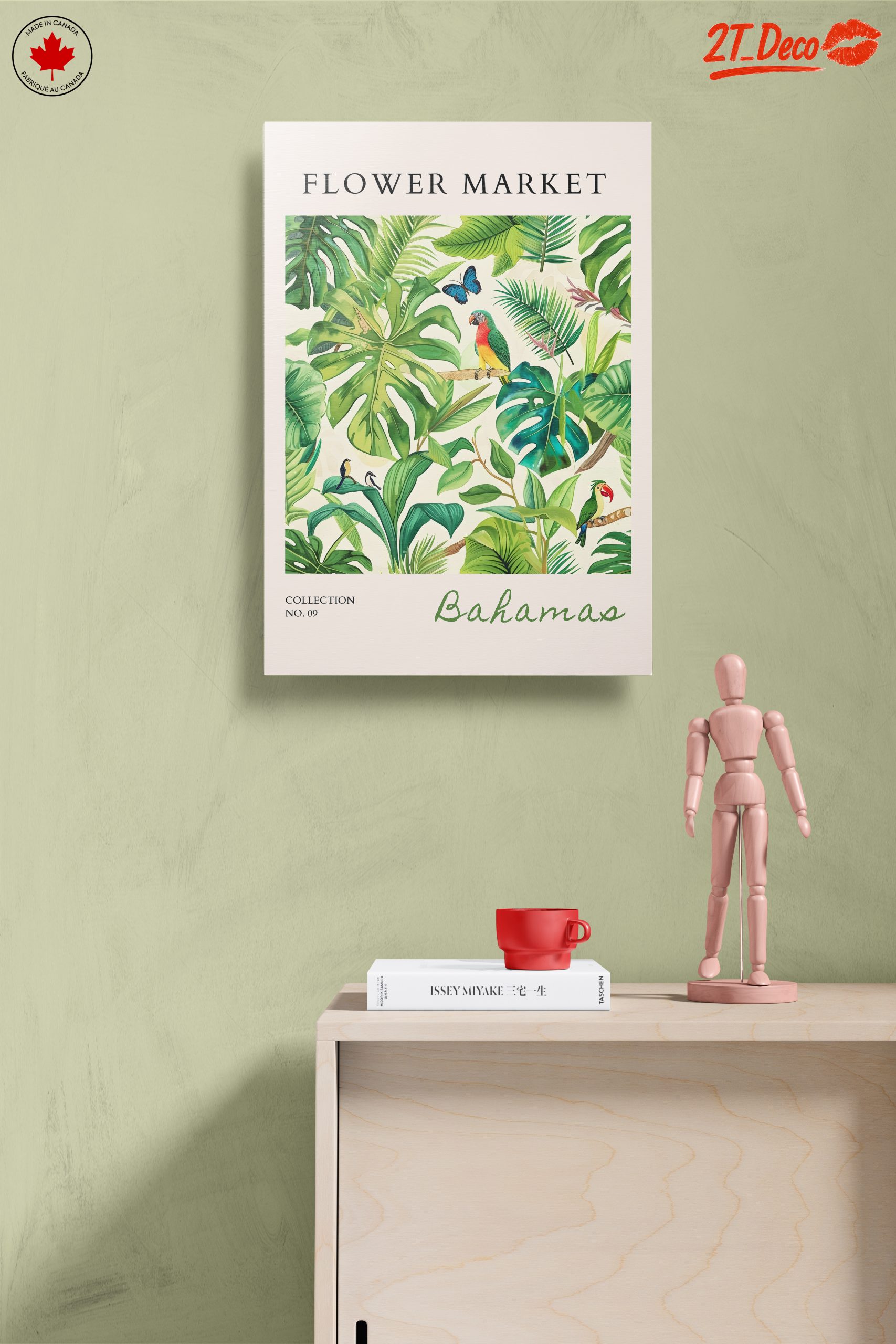Tropical Botanical Artwork Featuring Colorful Birds - Image 14