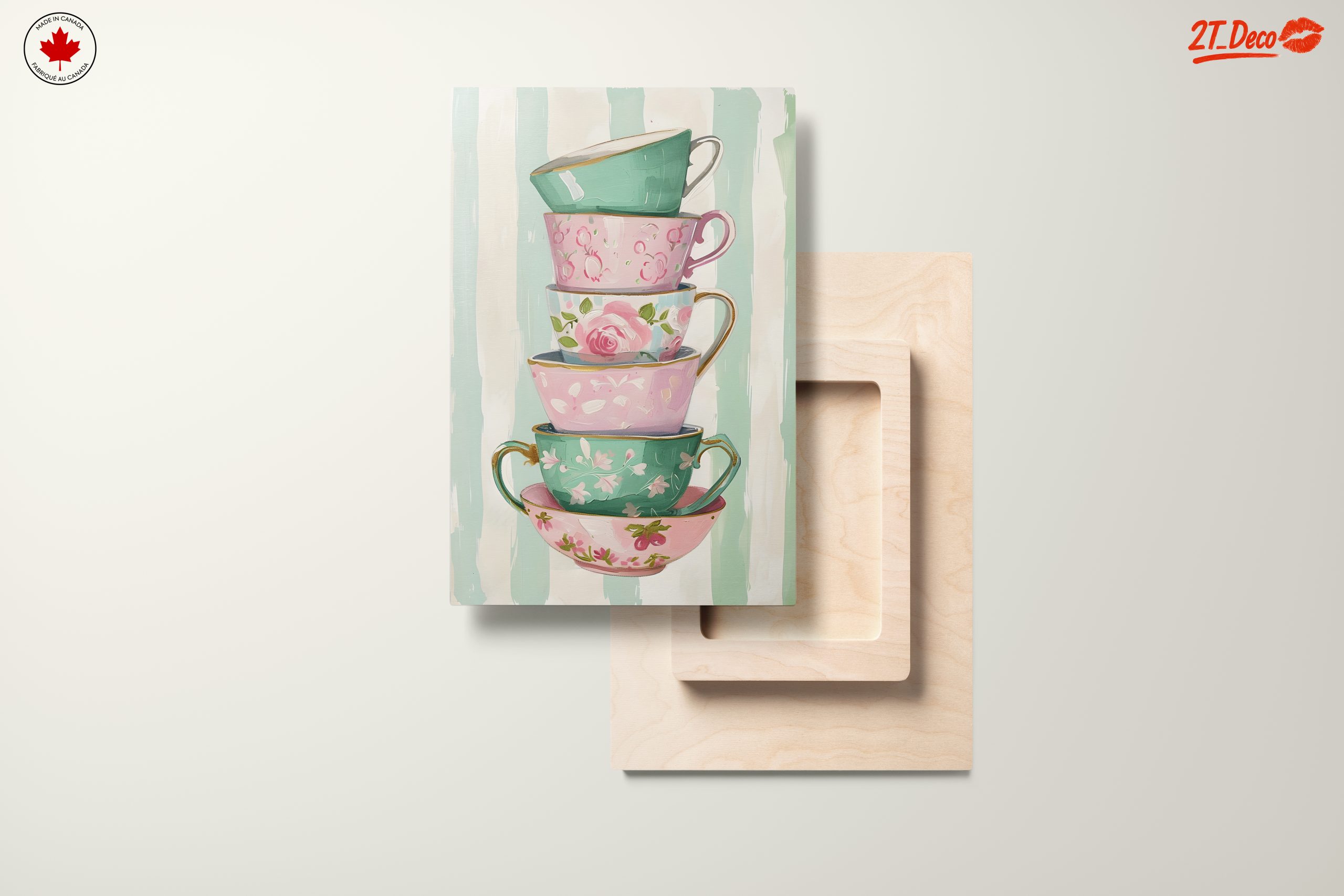 Decorative Stack of Vintage Tea Cups - Image 11