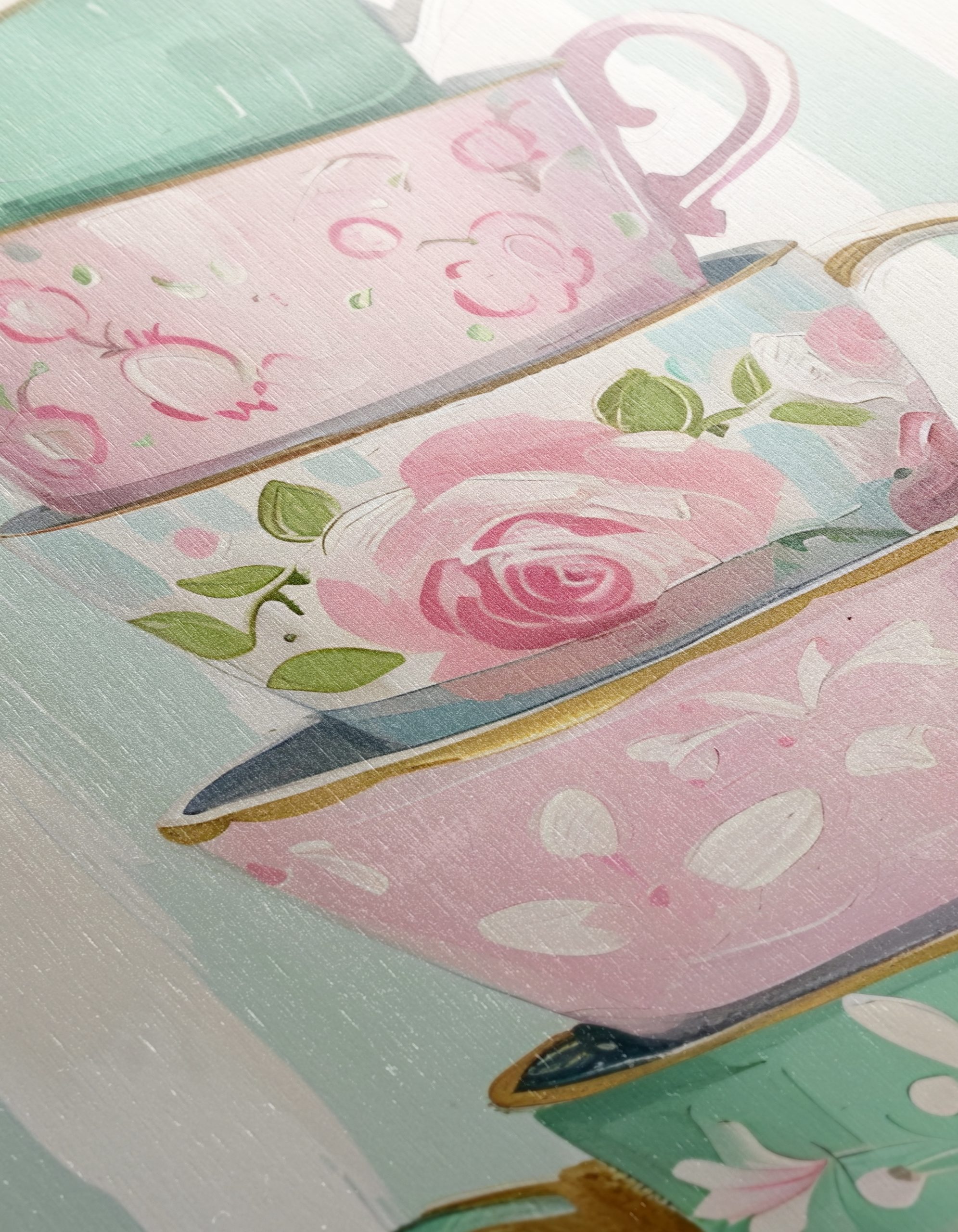 Decorative Stack of Vintage Tea Cups - Image 12