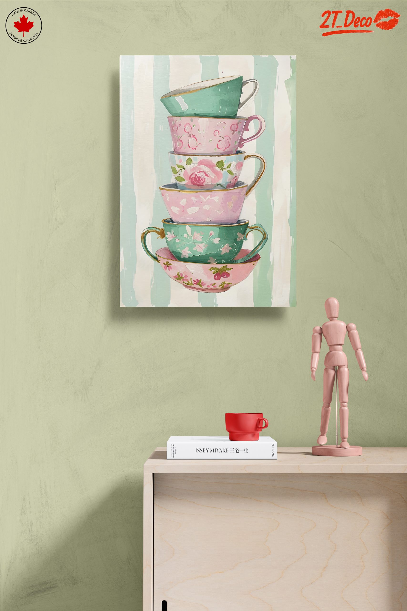 Decorative Stack of Vintage Tea Cups - Image 14