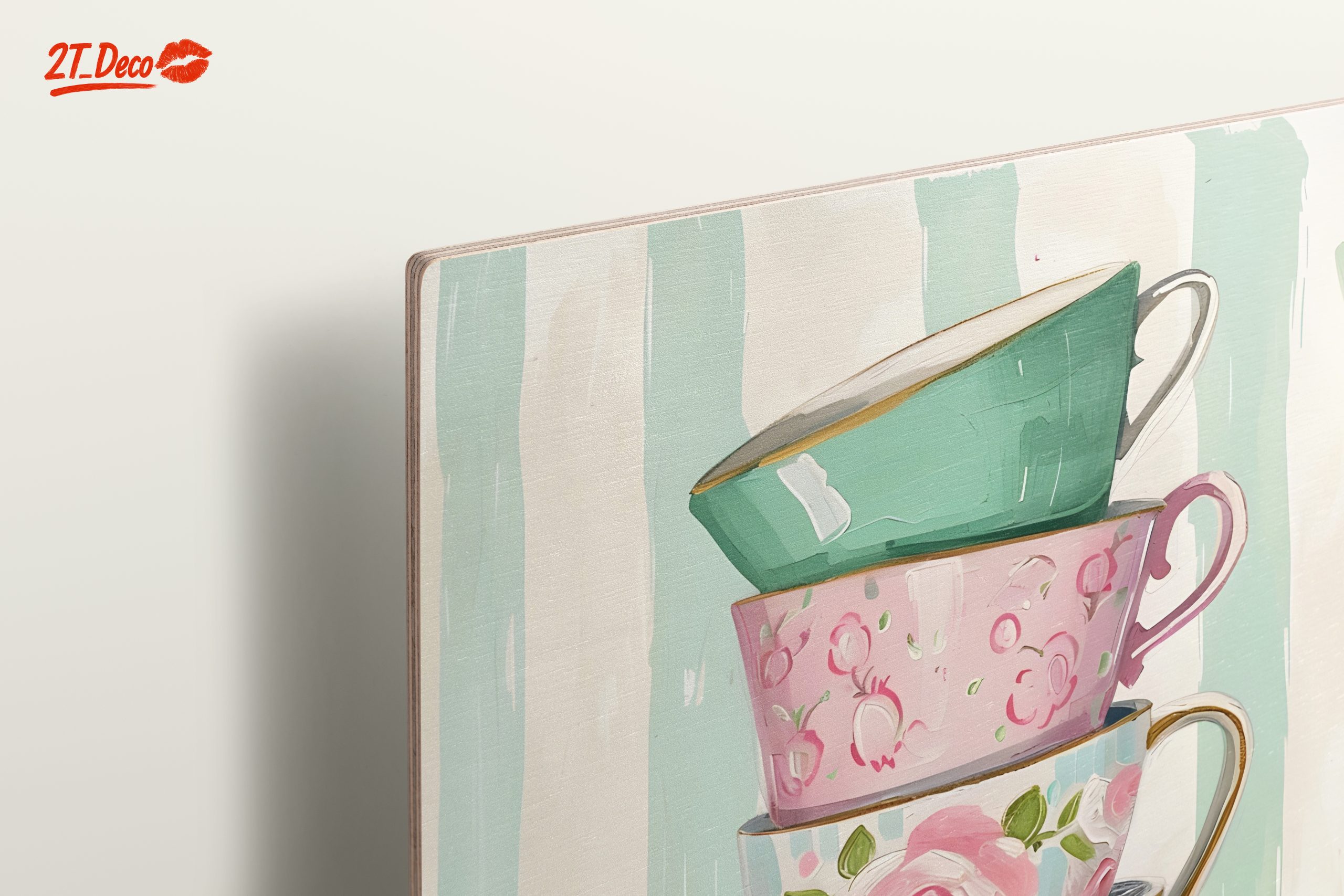 Decorative Stack of Vintage Tea Cups - Image 15