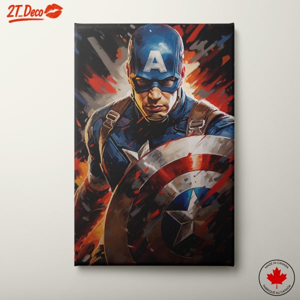 Dynamic Captain America Art with Vibrant Action