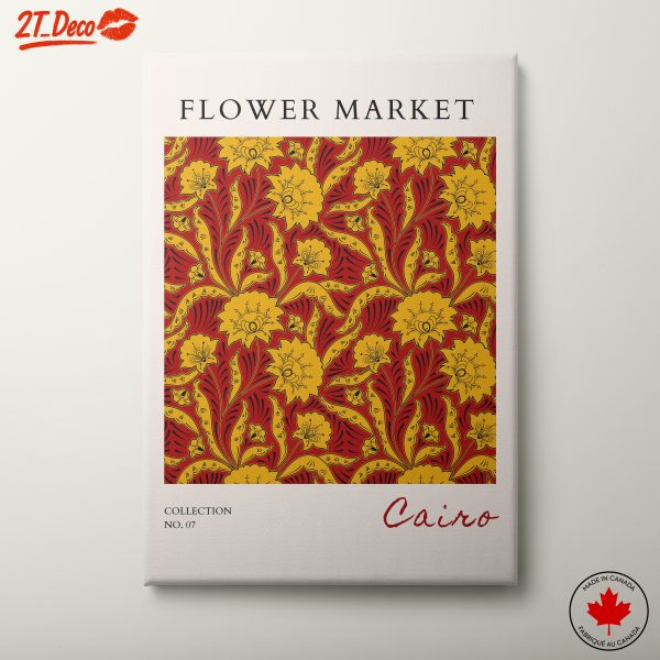 Vibrant Flower Market Art Inspired by Cairo