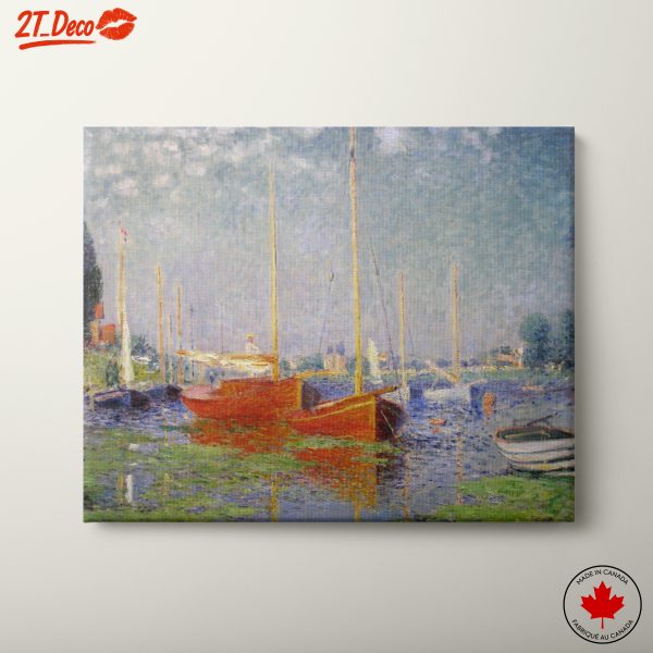 Serene Landscape with Sailboats in Water
