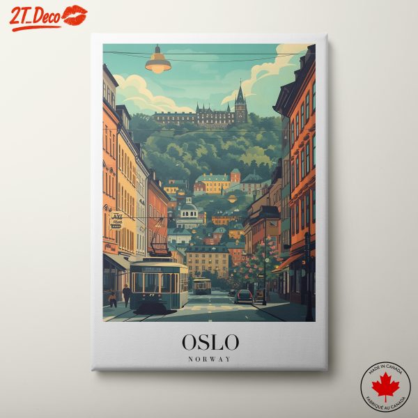 Oslo Cityscape Art Featuring Modern Architecture