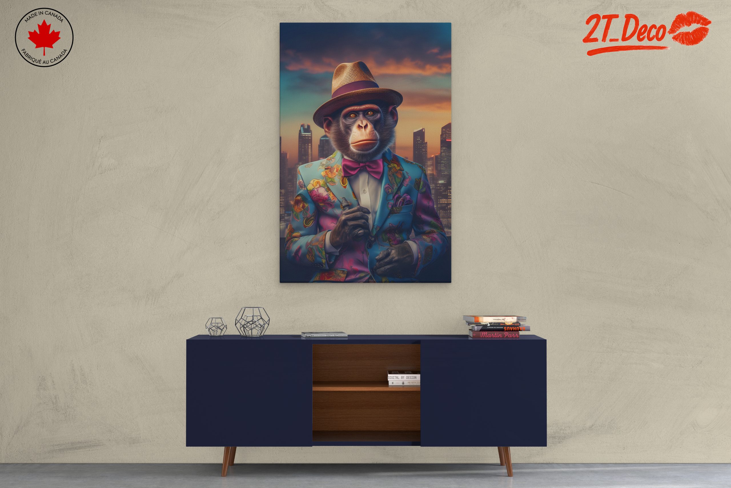 Stylized Monkey in Floral Suit - Image 3