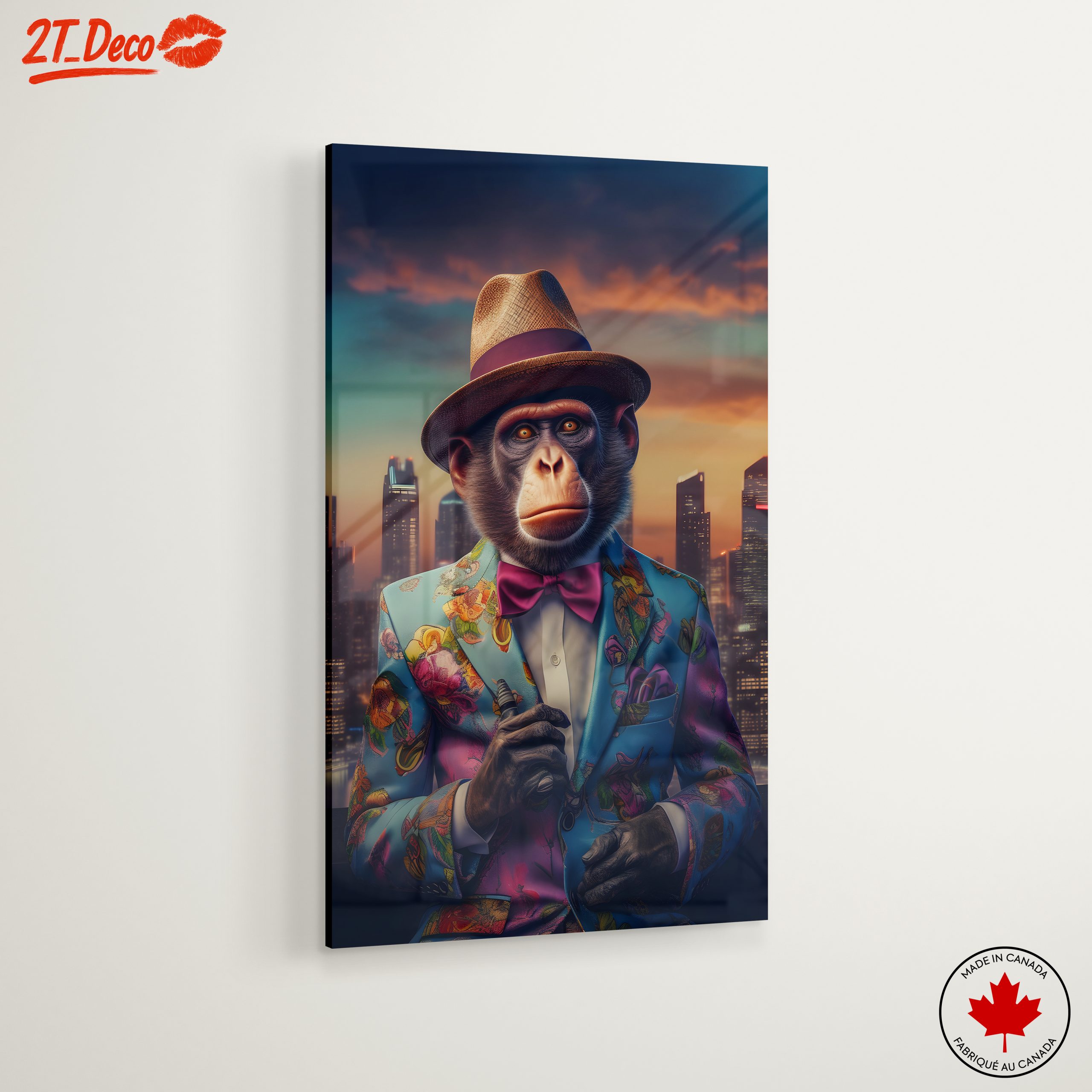 Stylized Monkey in Floral Suit - Image 6