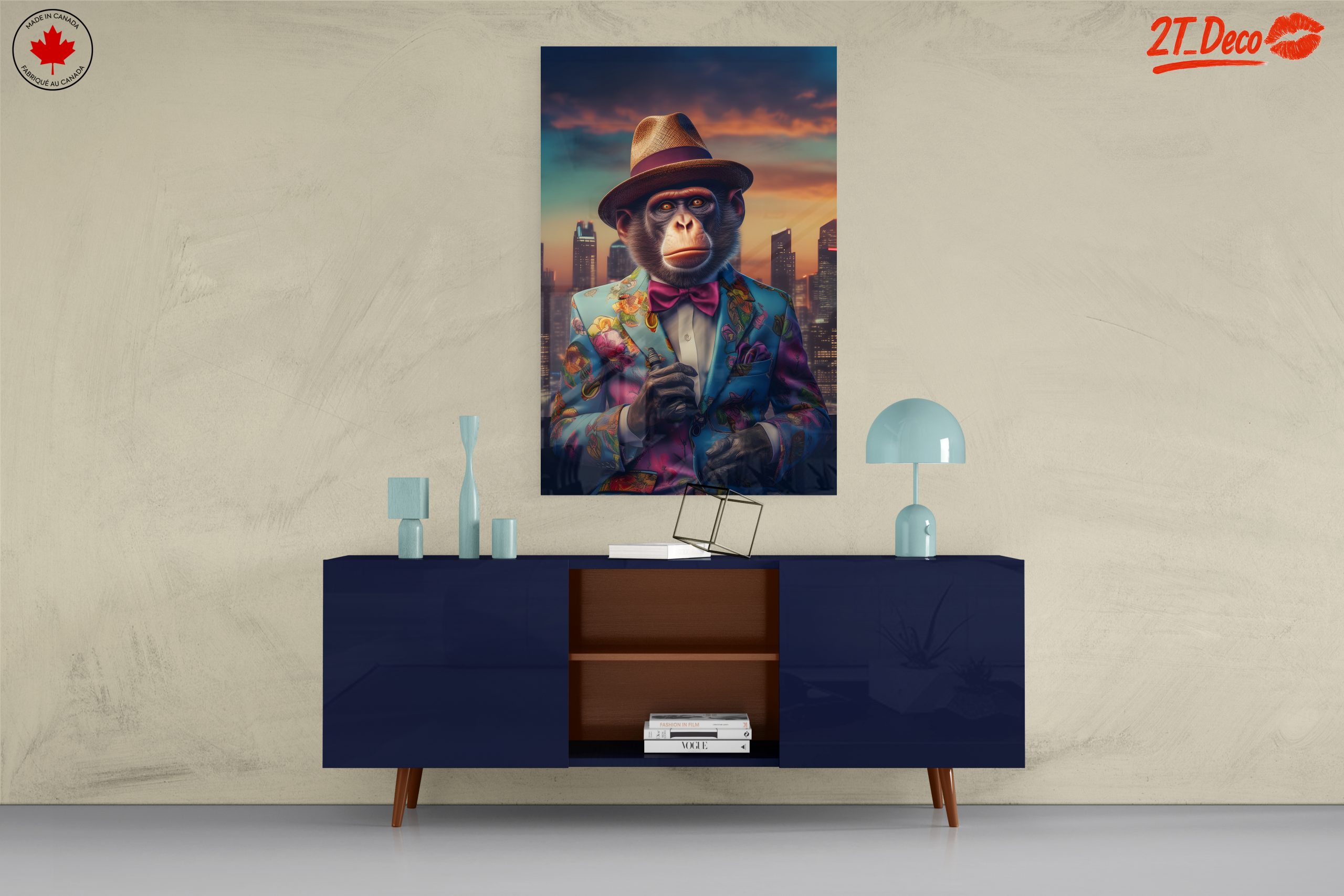 Stylized Monkey in Floral Suit - Image 8