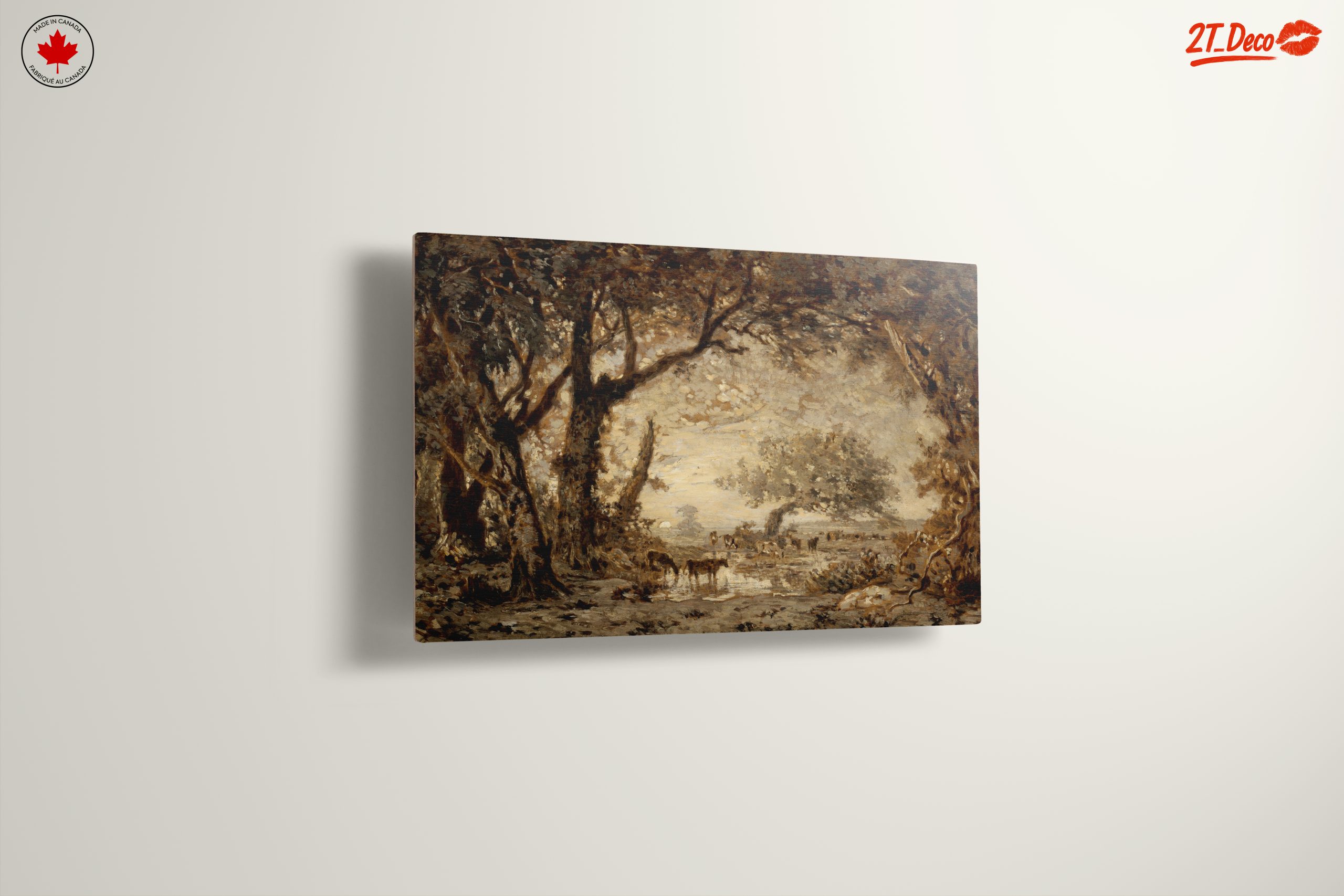 Serene Nature Landscape with Trees and Cattle - Image 13