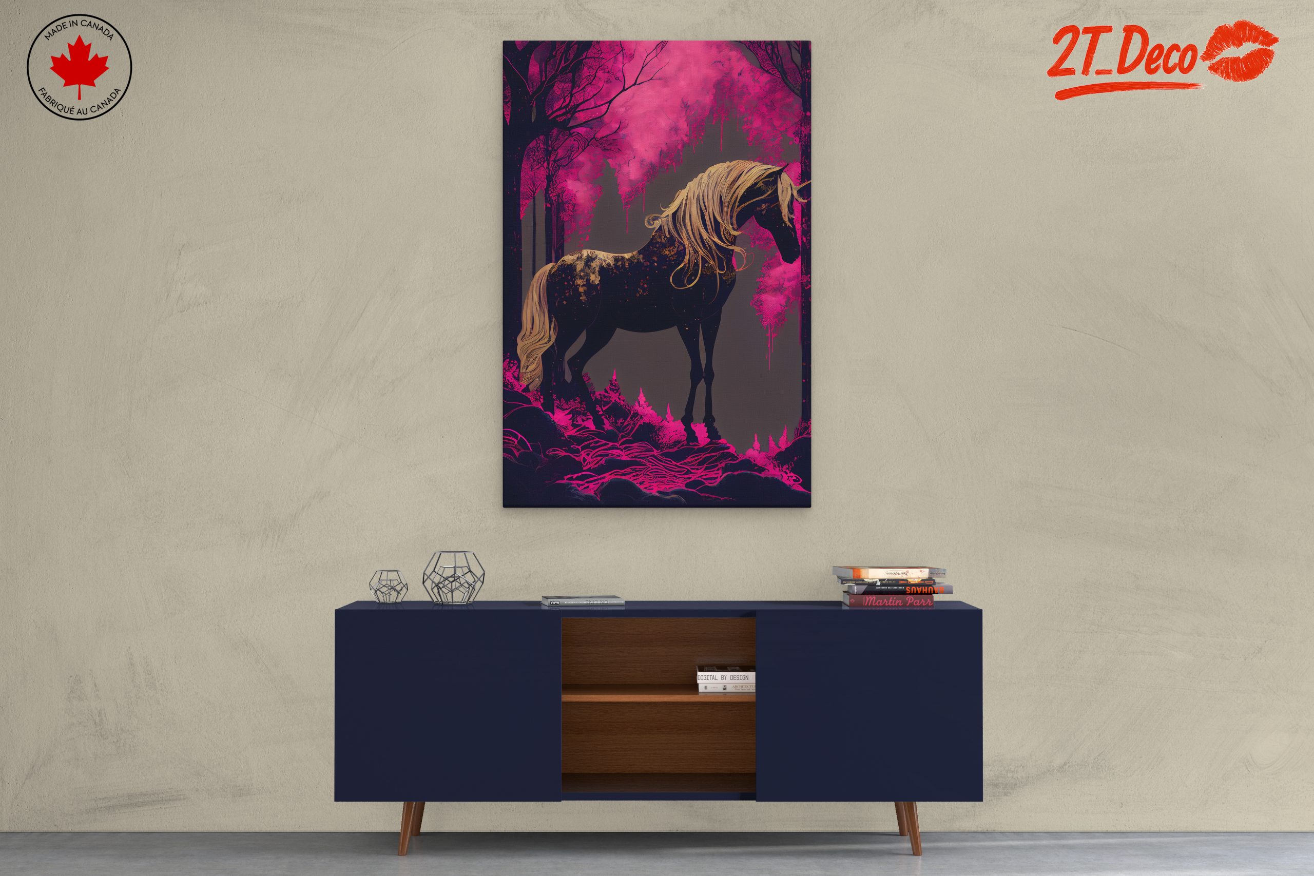 Majestic Black Unicorn in Enchanted Forest - Image 3