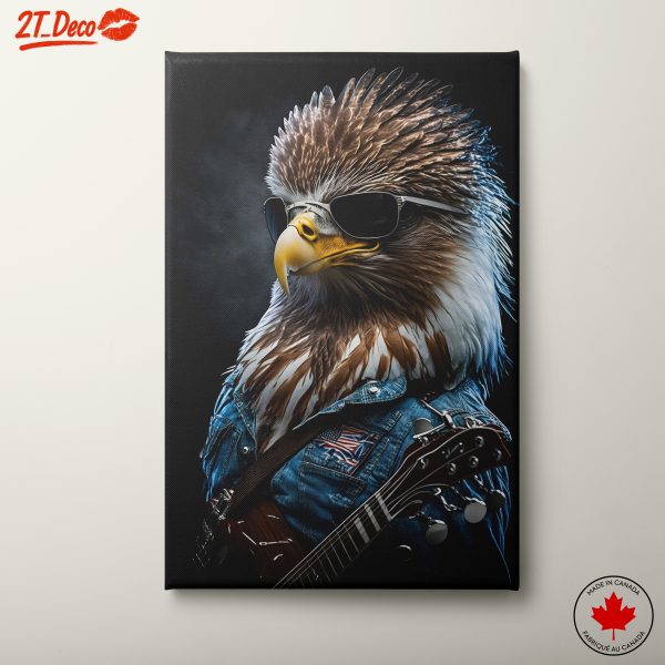 Eagle Playing Guitar in Cool Sunglasses