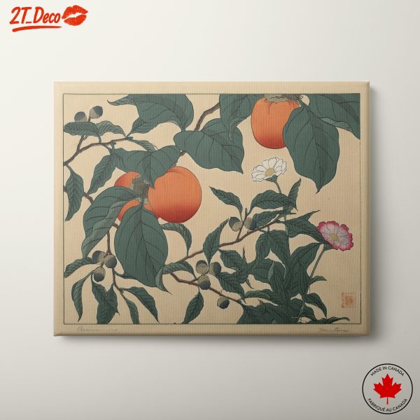 Persimmons and Floral Botanical Art