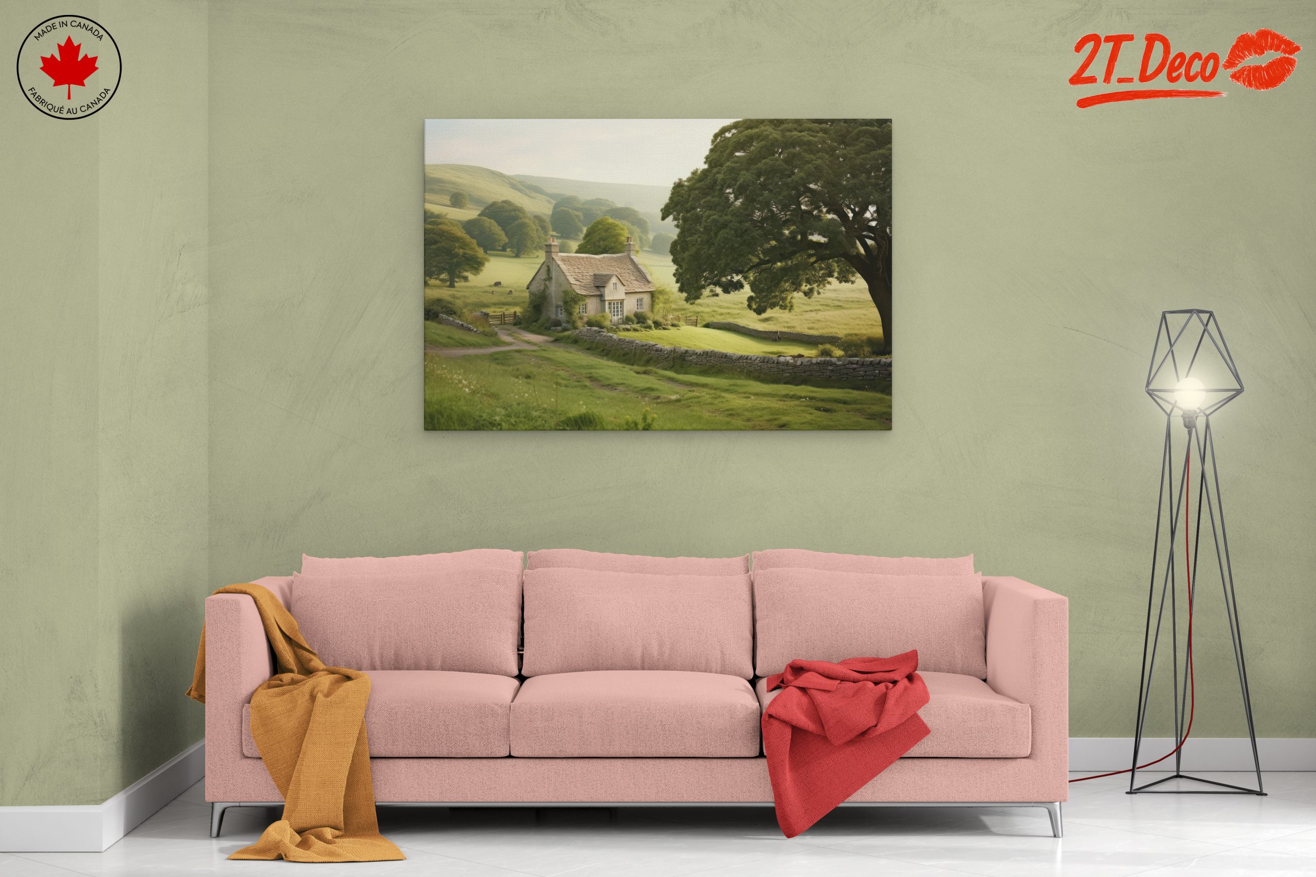 Charming Countryside Landscape Art - Image 2