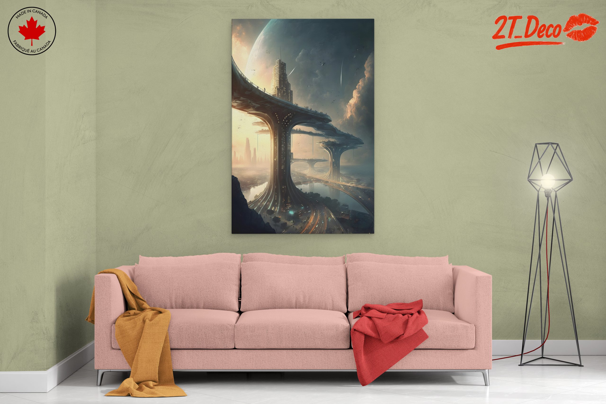 Futuristic Cityscape Under a Cosmic Sky - Image 2