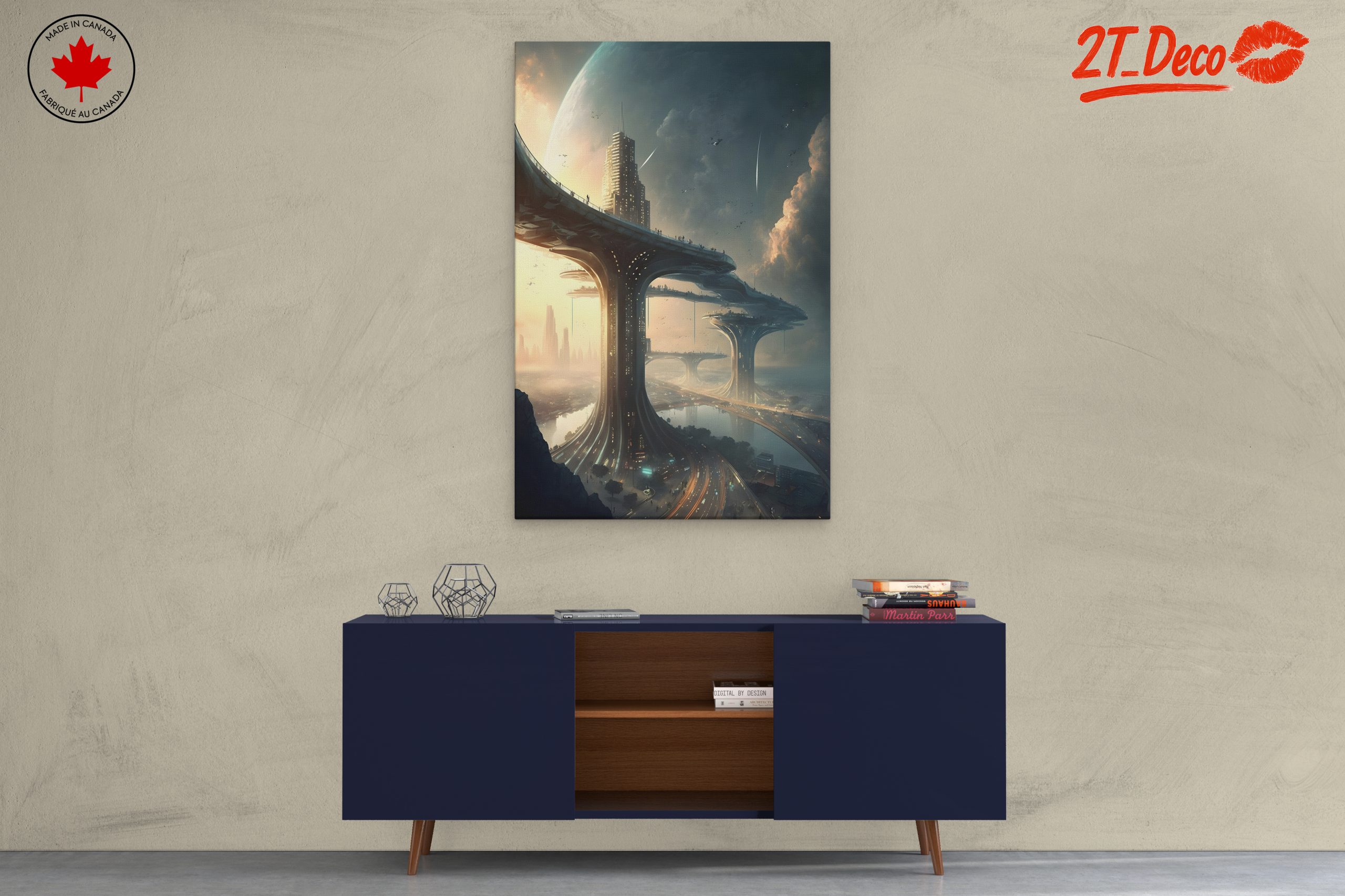 Futuristic Cityscape Under a Cosmic Sky - Image 3