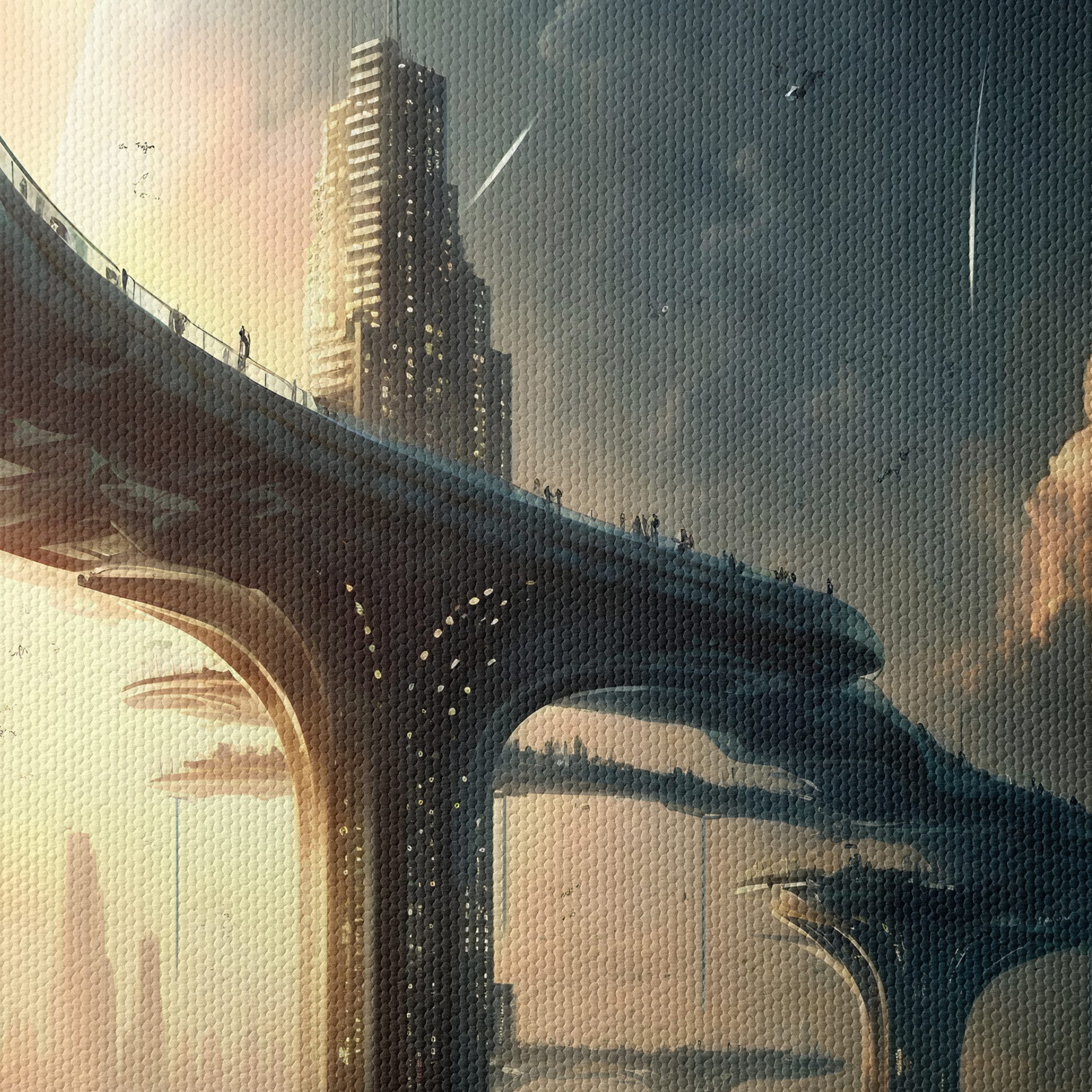 Futuristic Cityscape Under a Cosmic Sky - Image 4