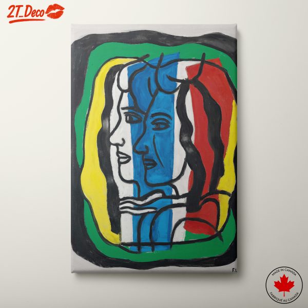 Abstract Faces in Vibrant Colors
