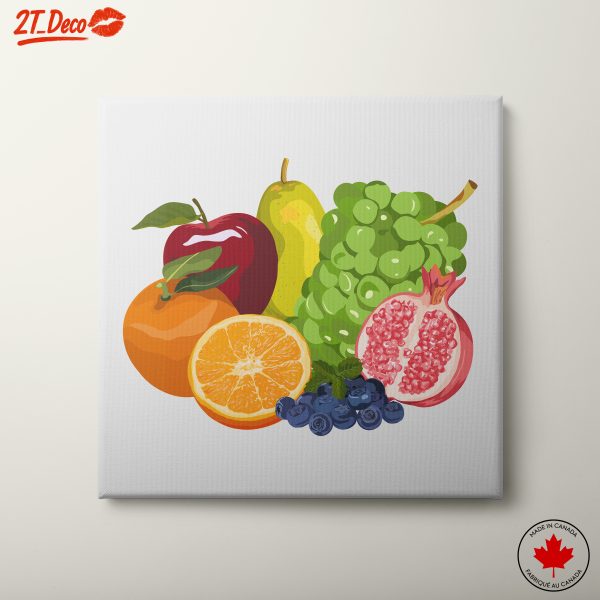 Vibrant Abstract Food Art Featuring Various Fruits