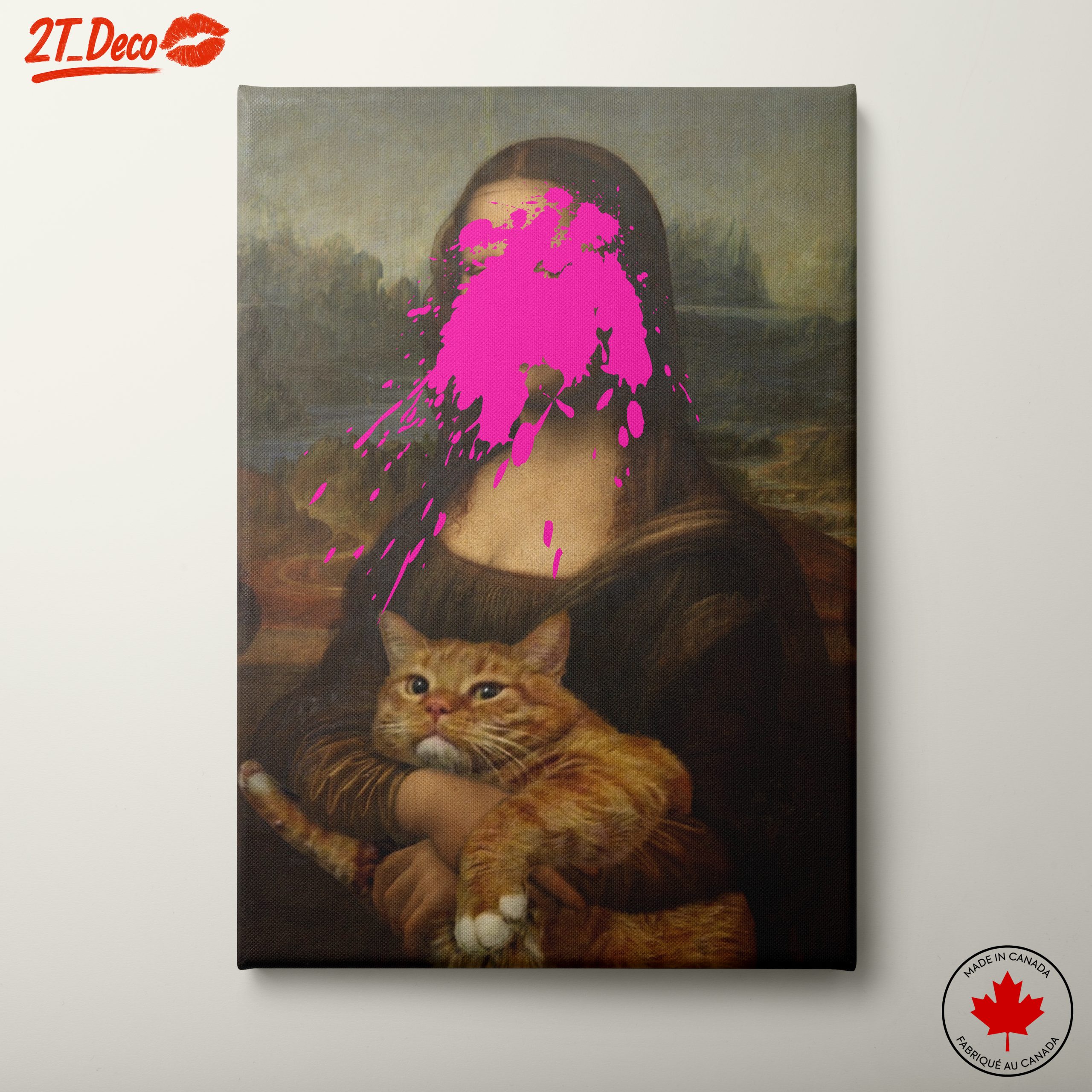 Modern Interpretation of Iconic Art with Cat