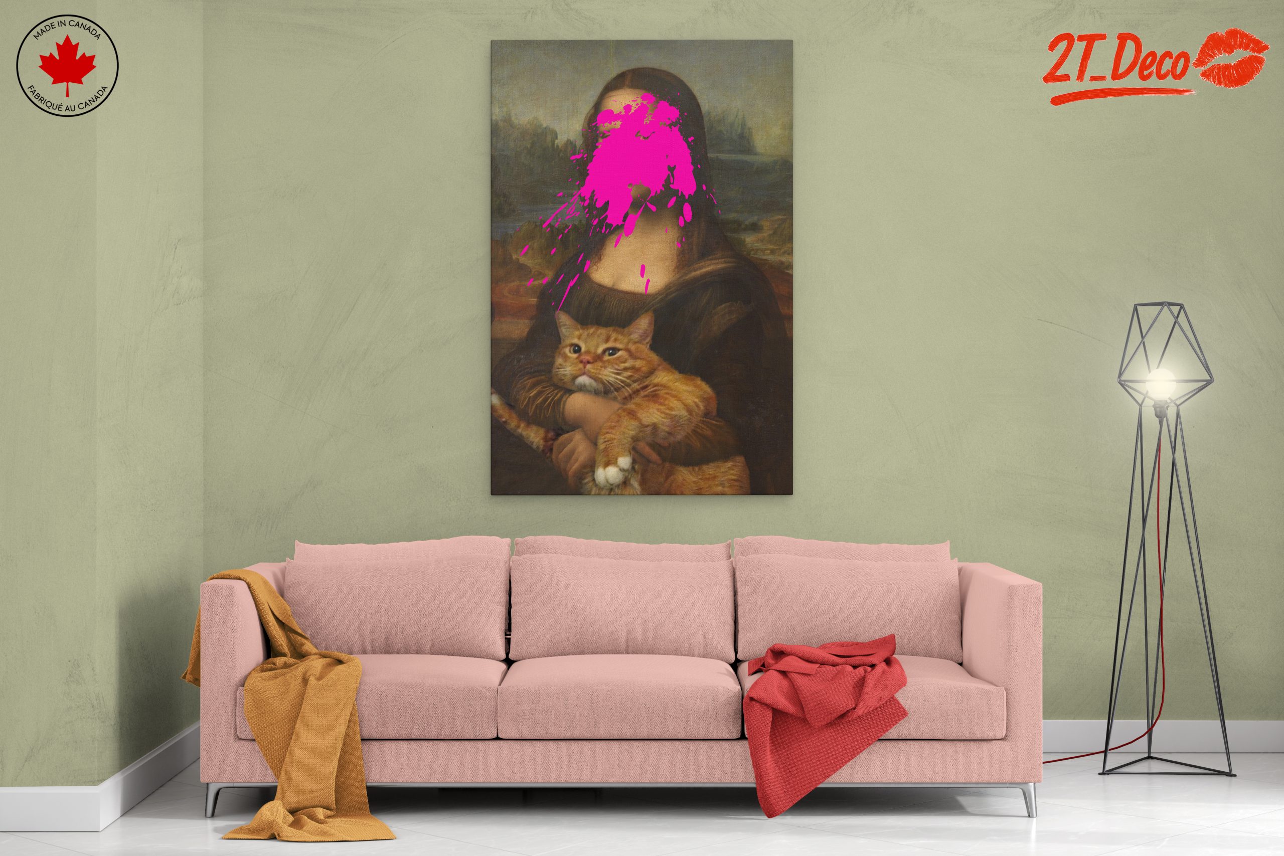 Modern Interpretation of Iconic Art with Cat - Image 2