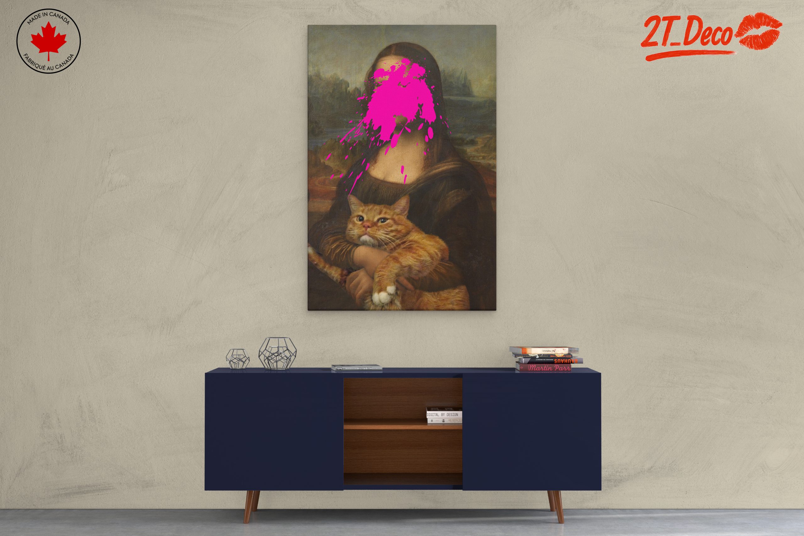 Modern Interpretation of Iconic Art with Cat - Image 3