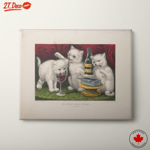 Three Jolly Kittens Enjoying a Feast