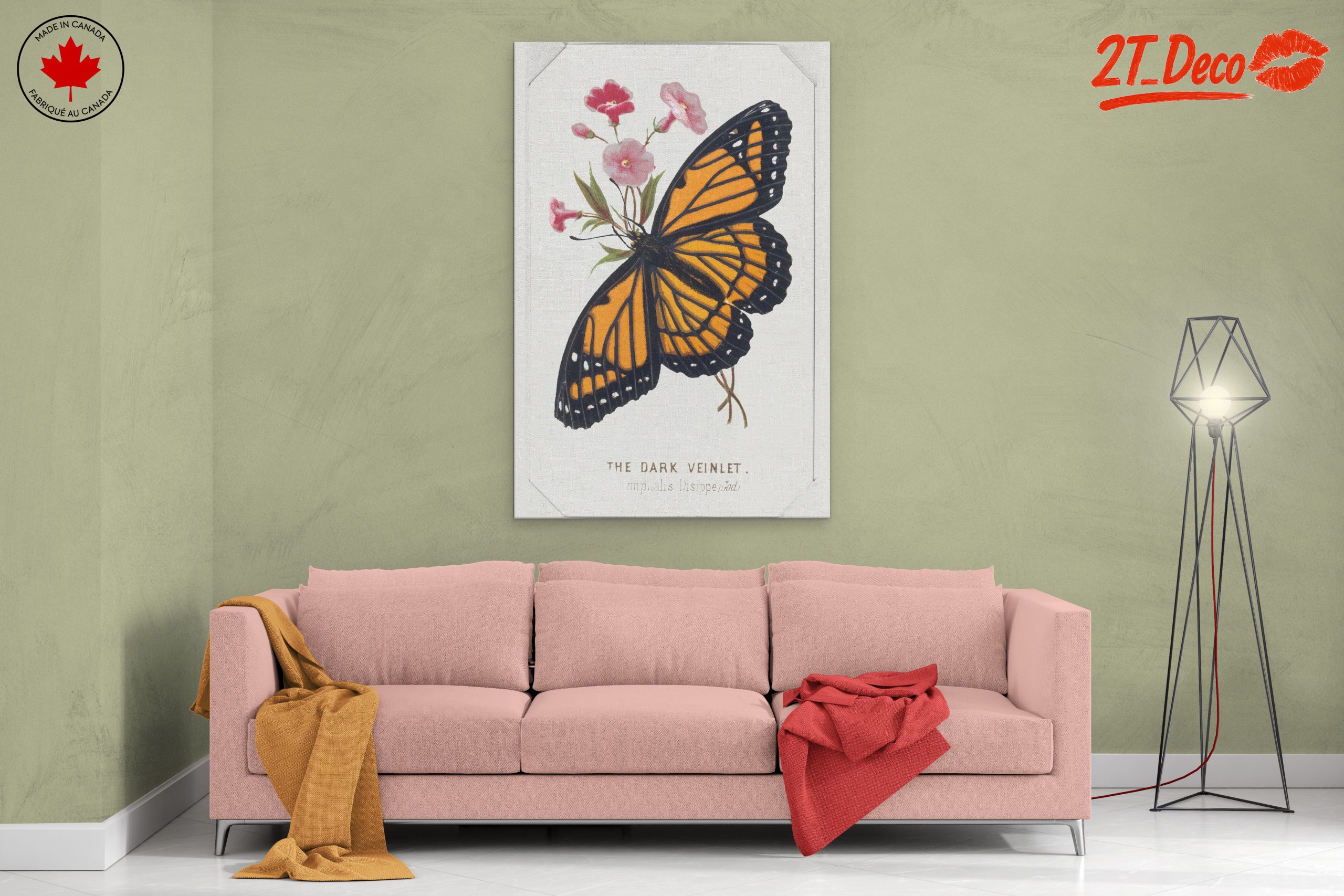 Vibrant Butterfly and Floral Composition Art - Image 2