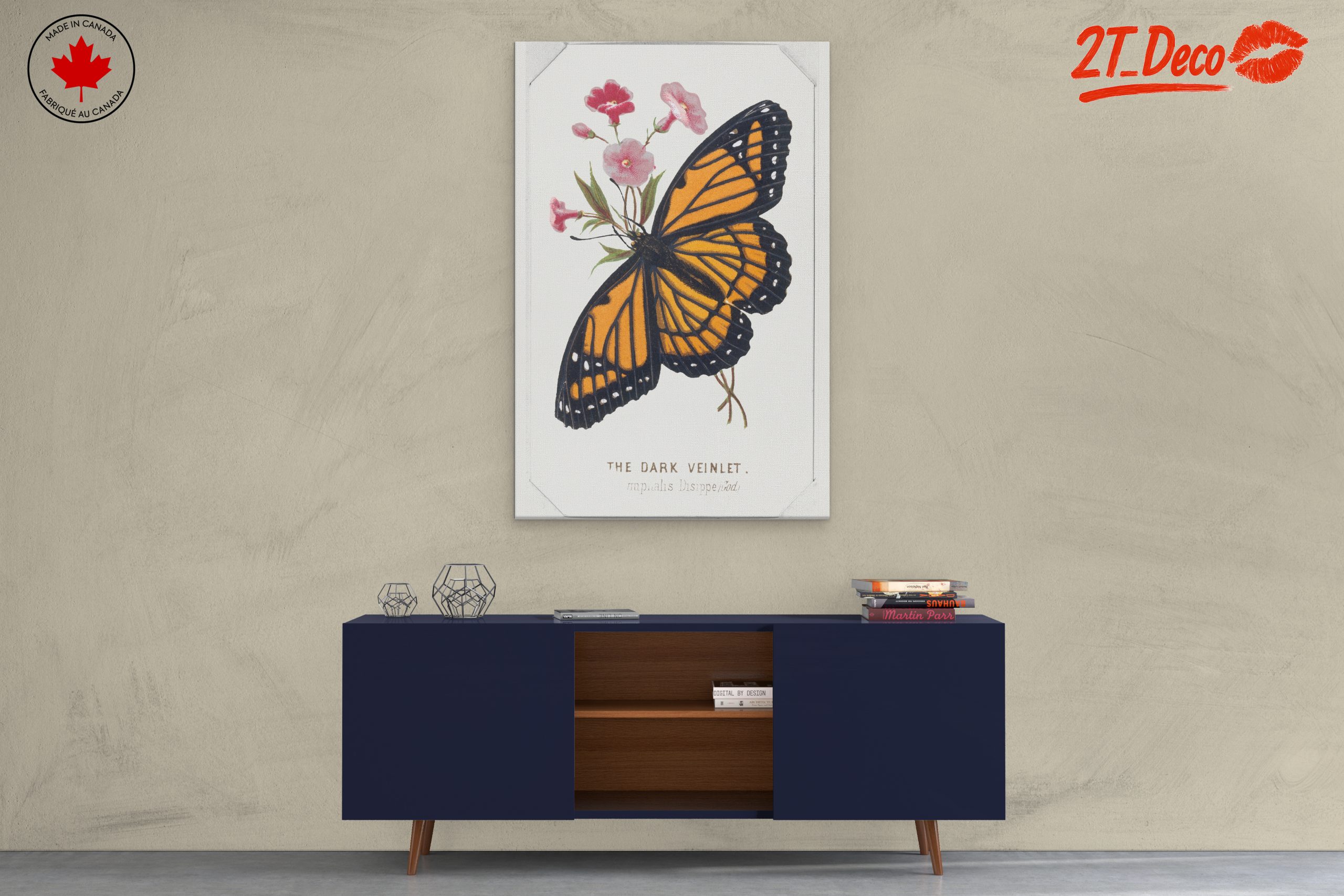 Vibrant Butterfly and Floral Composition Art - Image 3