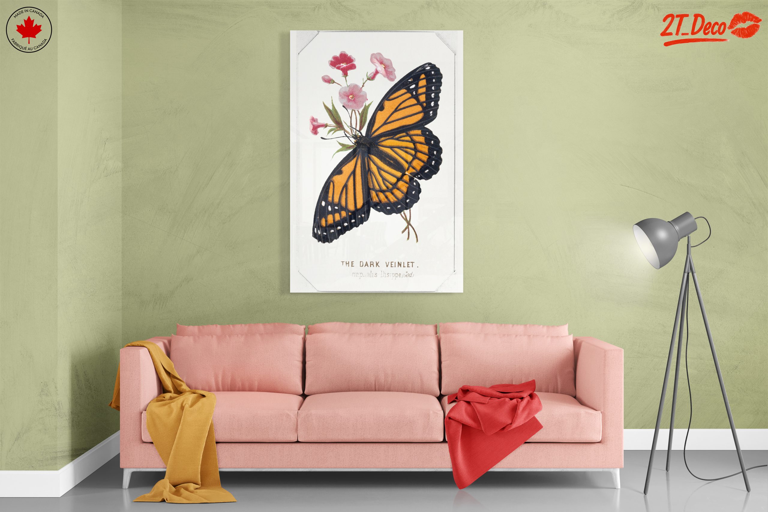 Vibrant Butterfly and Floral Composition Art - Image 7